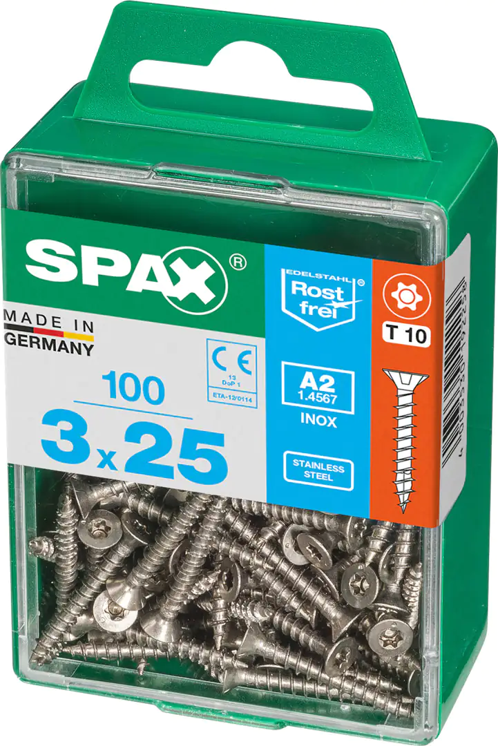 Spax Universalschrauben 3.0 x 25 mm TX 10 Senkkopf - 100 Stk.