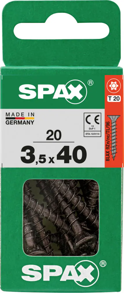 Spax Universalschrauben 3,5 x 40 mm T20 Vollgewinde - 20 Stk. 