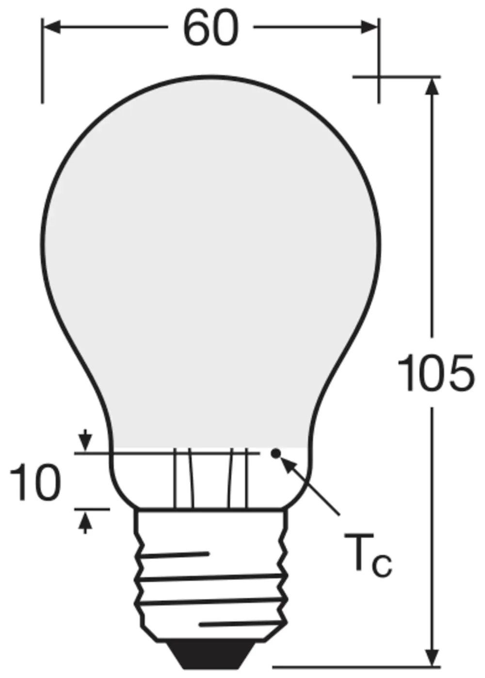 Osram LED Leuchtmittel Cla A60 E27 7W warmweiß, weiß matt