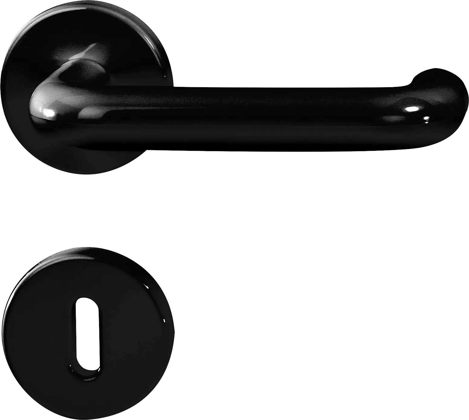 Alpertec BB-Rosettengarnitur Paula Kunststoff schwarz rund