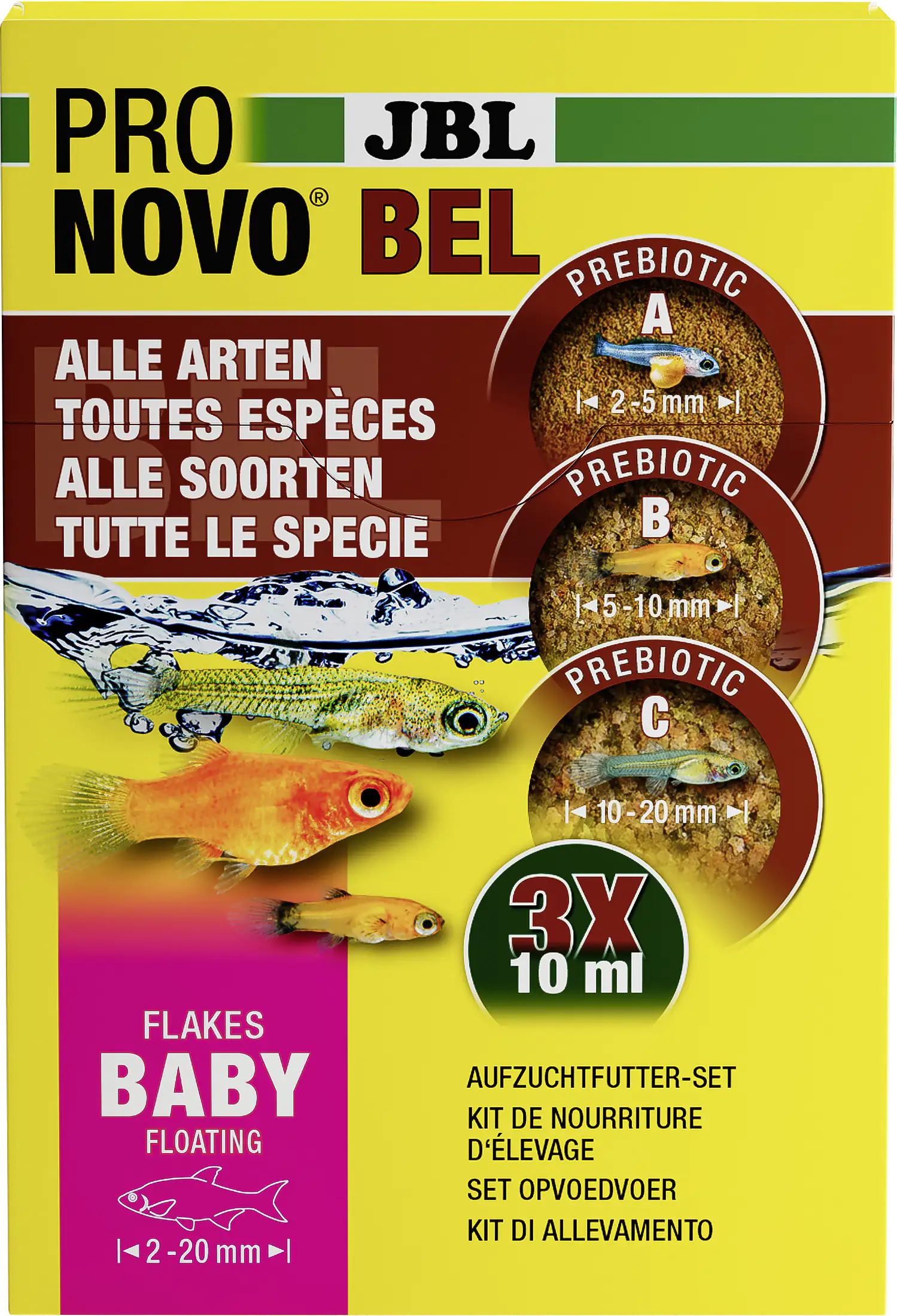 JBL Fischfutter Pronovo Bel Flakes Baby Aufzuchtfutter-Set 3 x 10 ml JBL Fischfutter Pronovo Bel Flakes Baby Aufzuchtfutter-Set 3 x 10 ml