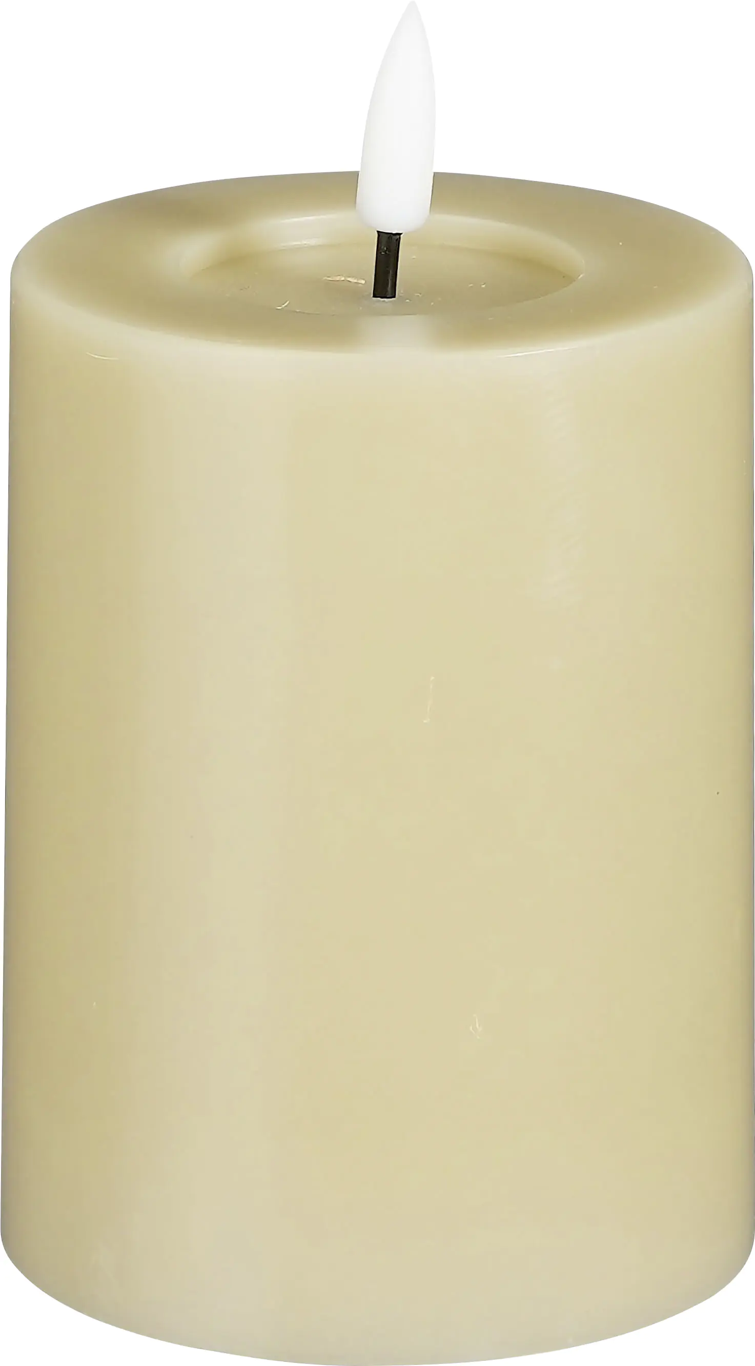 Mica Deko Kerze 10 x 7,5 cm taupe 