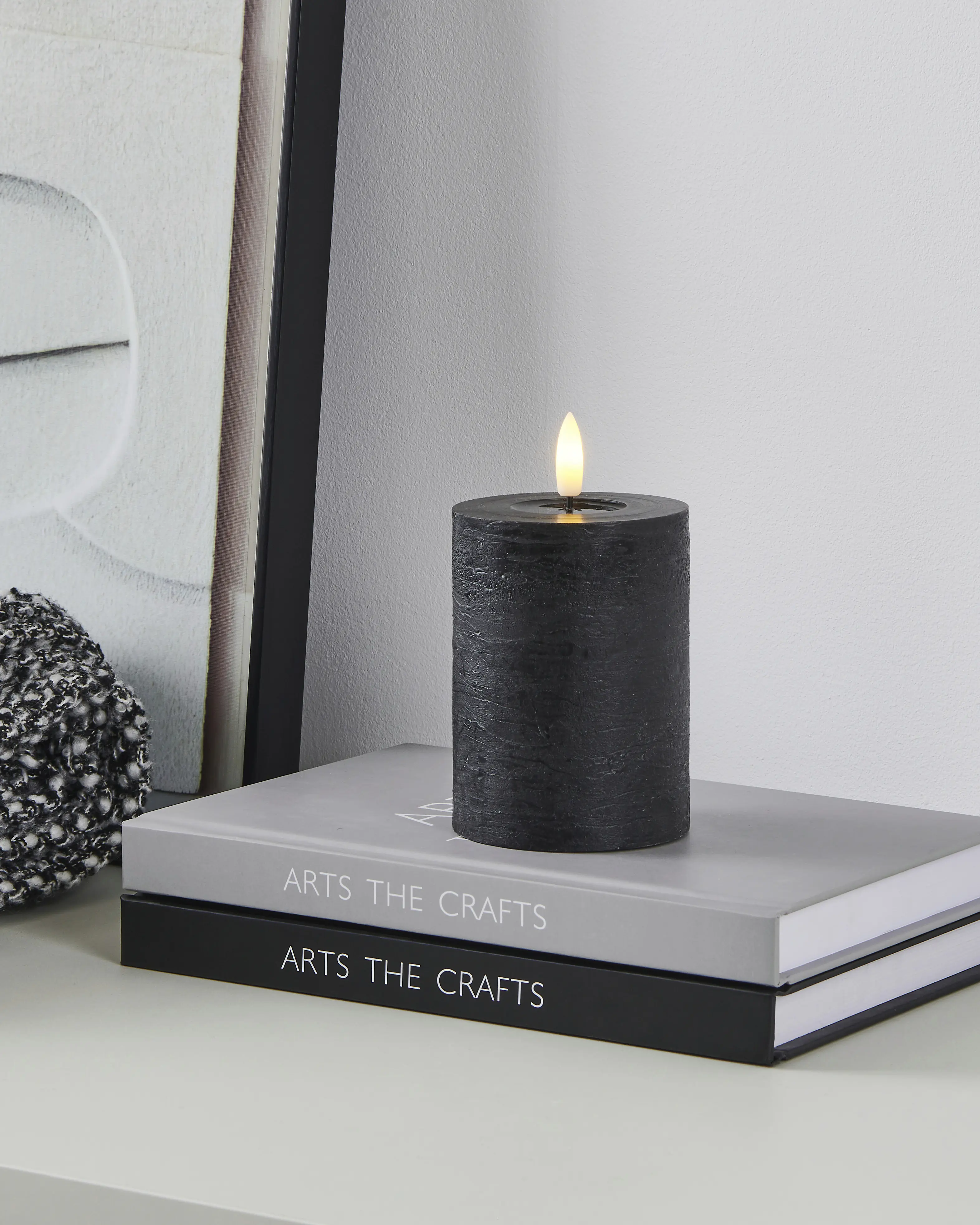 Eglo LED Kerze Leskino warmweiß 10 x Ø 7,5 cm schwarz 