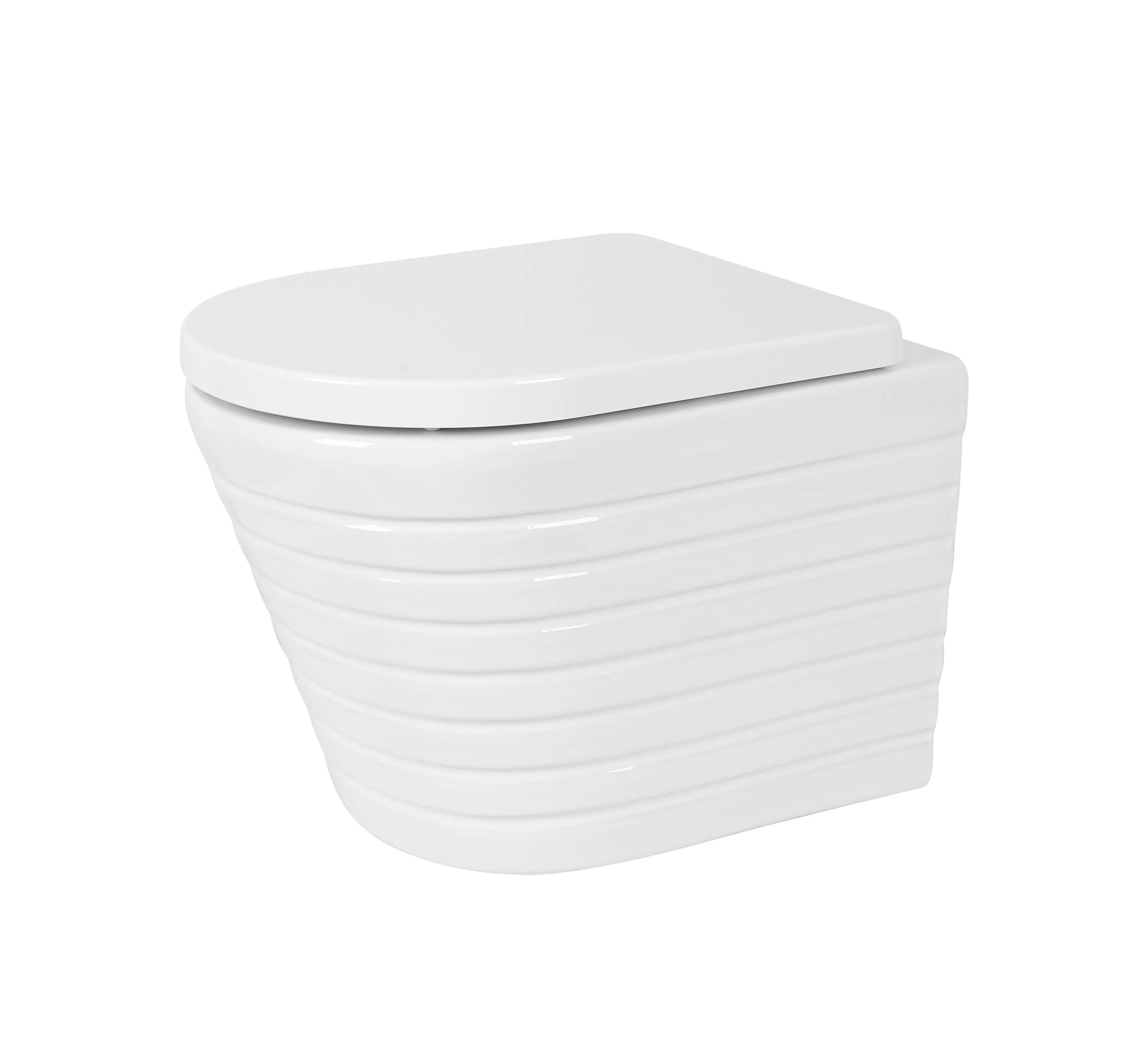 Primaster Wand WC Tiefspüler Structura weiß inkl. WC Sitz
