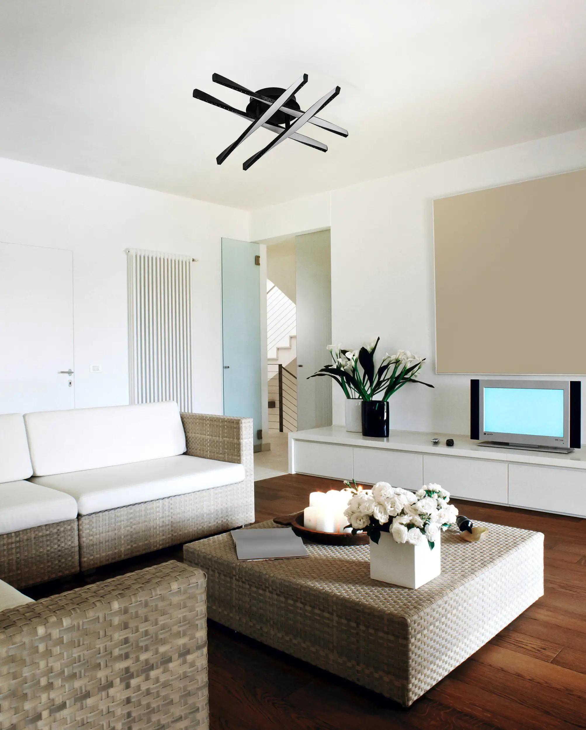 Eglo LED Deckenleuchte Adeje schwarz weiß 43,5 x 43,5 cm