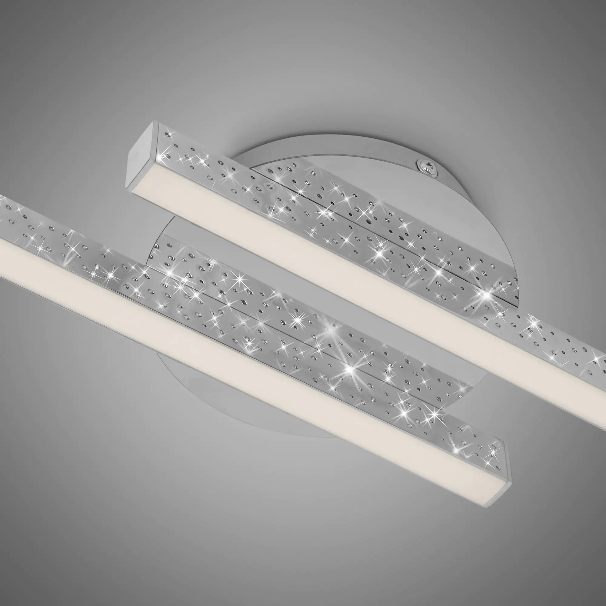Di-Ka LED Wand- und Deckenleuchte Rey 60x14cm chrom Glitzereffekt Di-Ka LED Wand- und Deckenleuchte Rey 60x14cm chrom Glitzereffekt