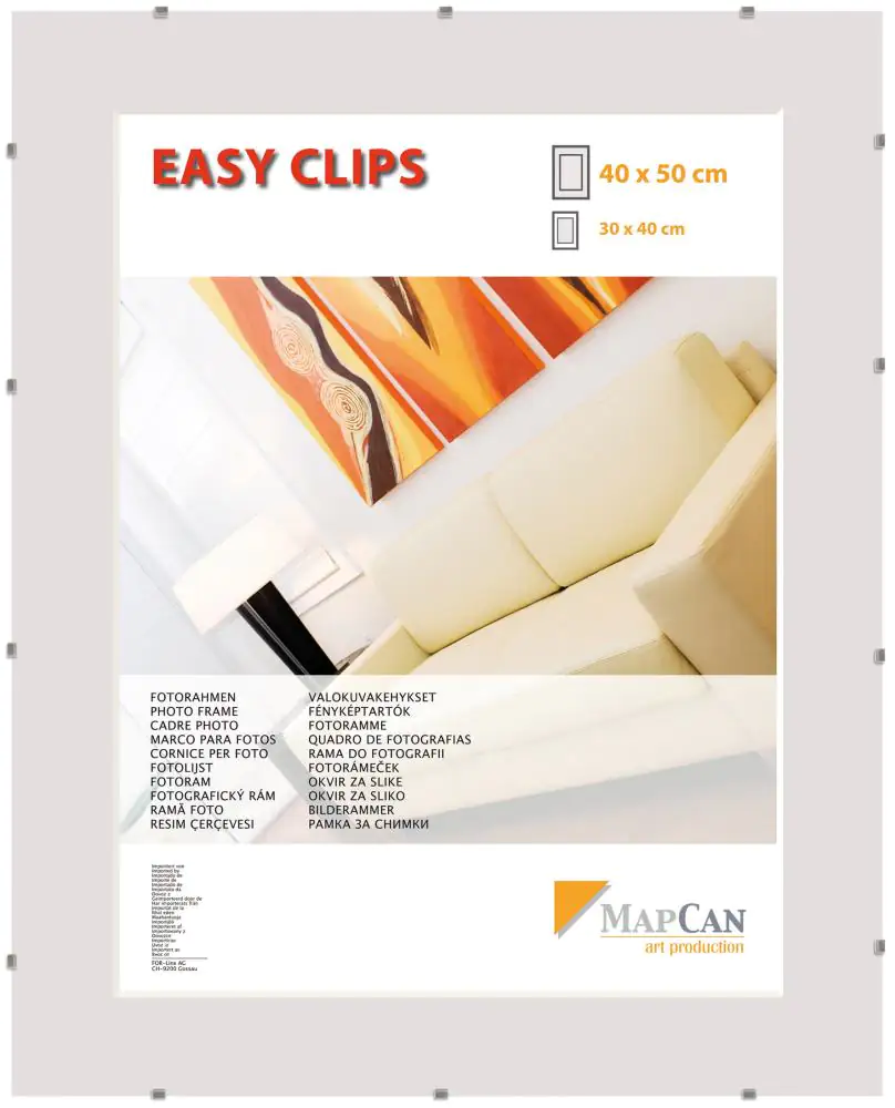 Cliprahmen Easyclips Normalglas 40 x 50 cm