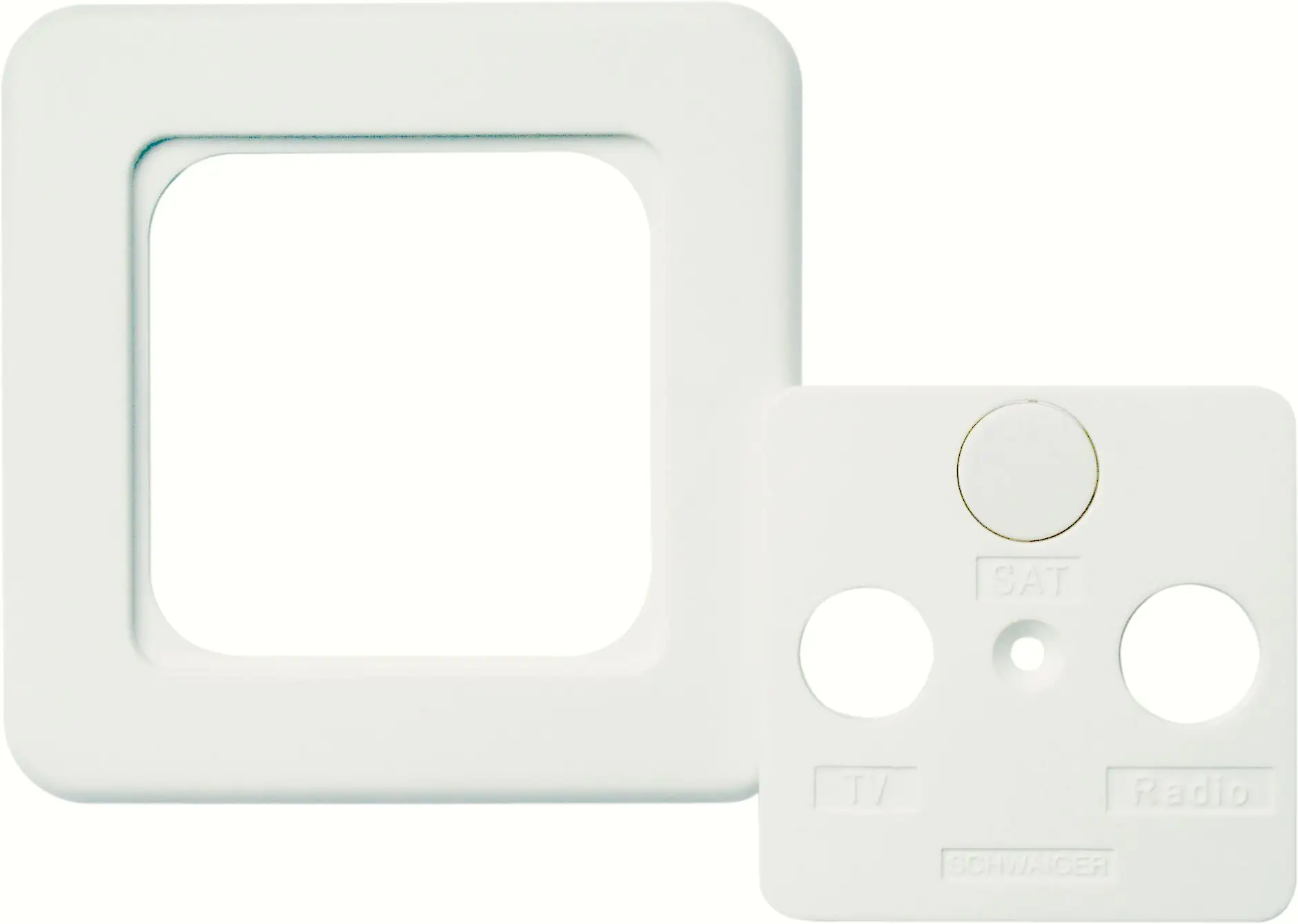 Schwaiger Zwei-Drei-Loch Abdeckrahmen ADE-ADR 532 weiß, für SAT- und Antennendosen