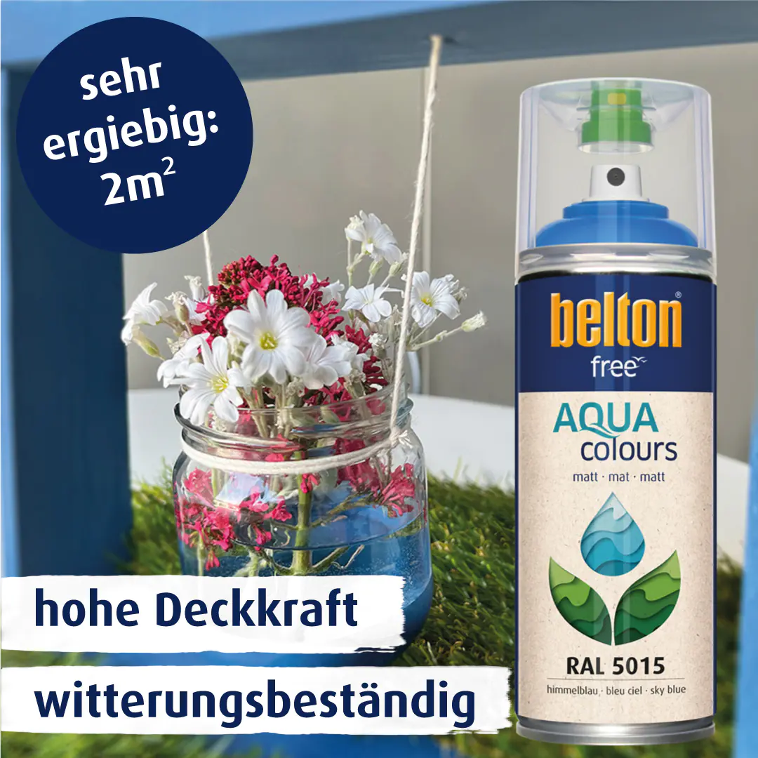 belton free Lackspray AQUAcolours 400 ml himmelblau matt