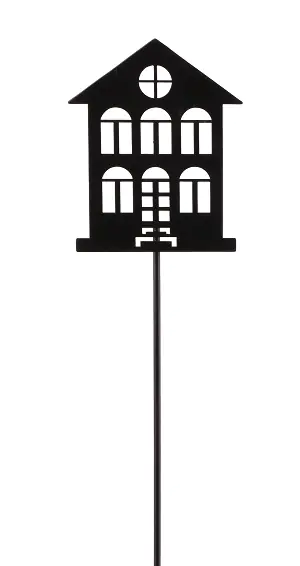 TrendLine Deko Eisen Figurenstecker Haus 35 x 0,5 x 7,5 cm schwarz