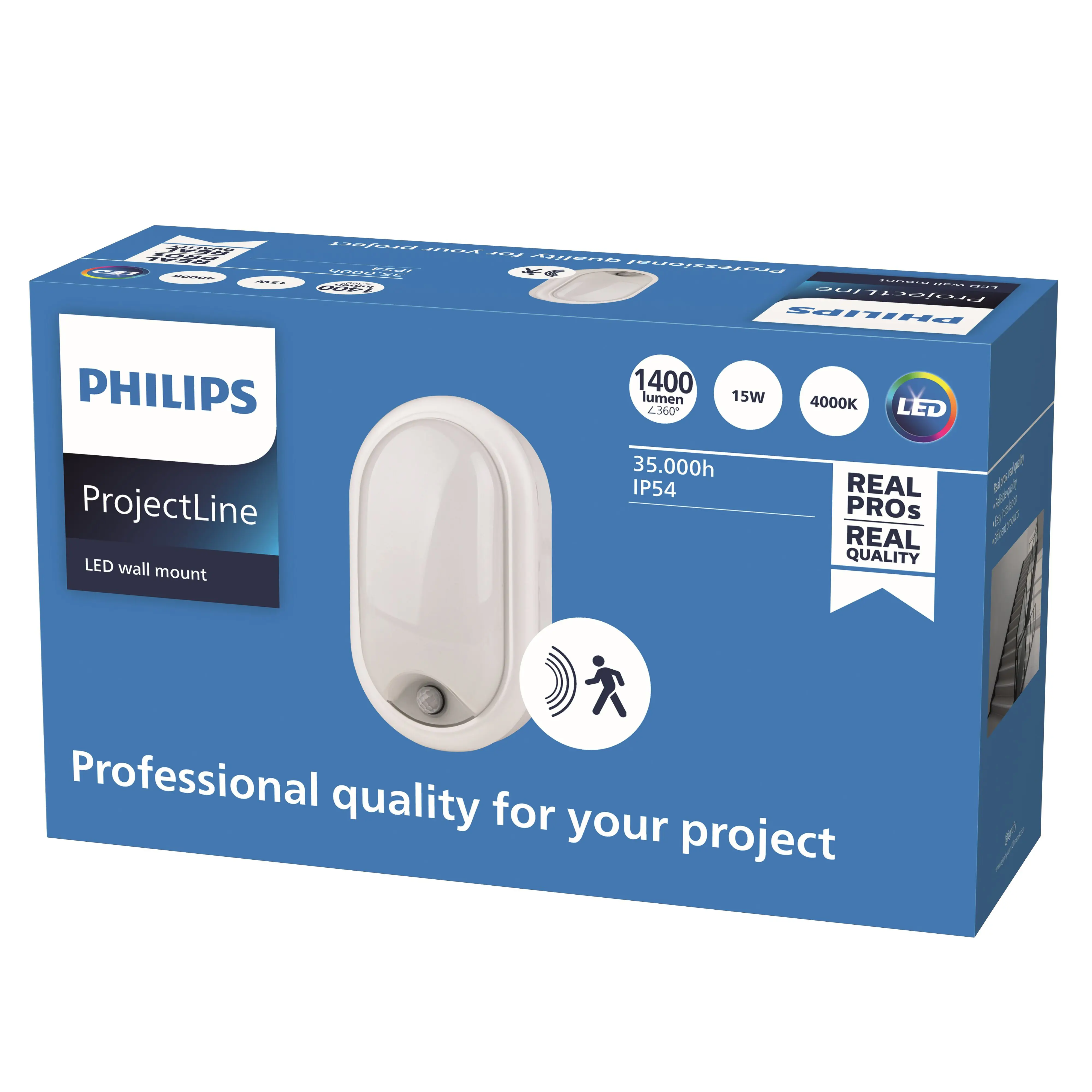 Philips LED Außenwandleuchte ProjectLine oval mit Bewegungsmelder neutralweiß Philips LED Außenwandleuchte ProjectLine oval mit Bewegungsmelder neutralweiß