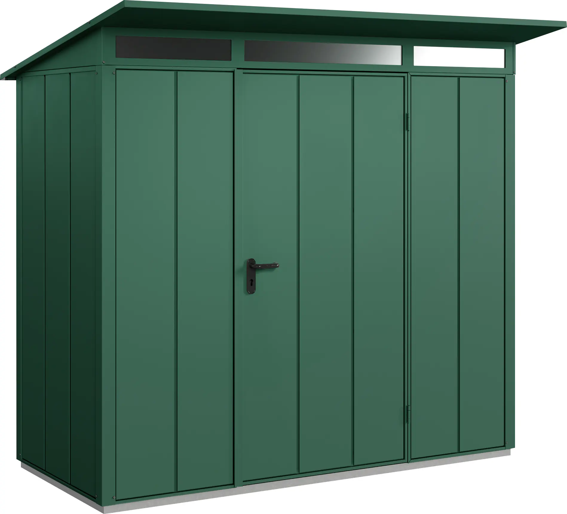 EcoStar Gerätehaus Elegant-P Typ 1 moosgrün 247,9 x 153 x 228,6 cm