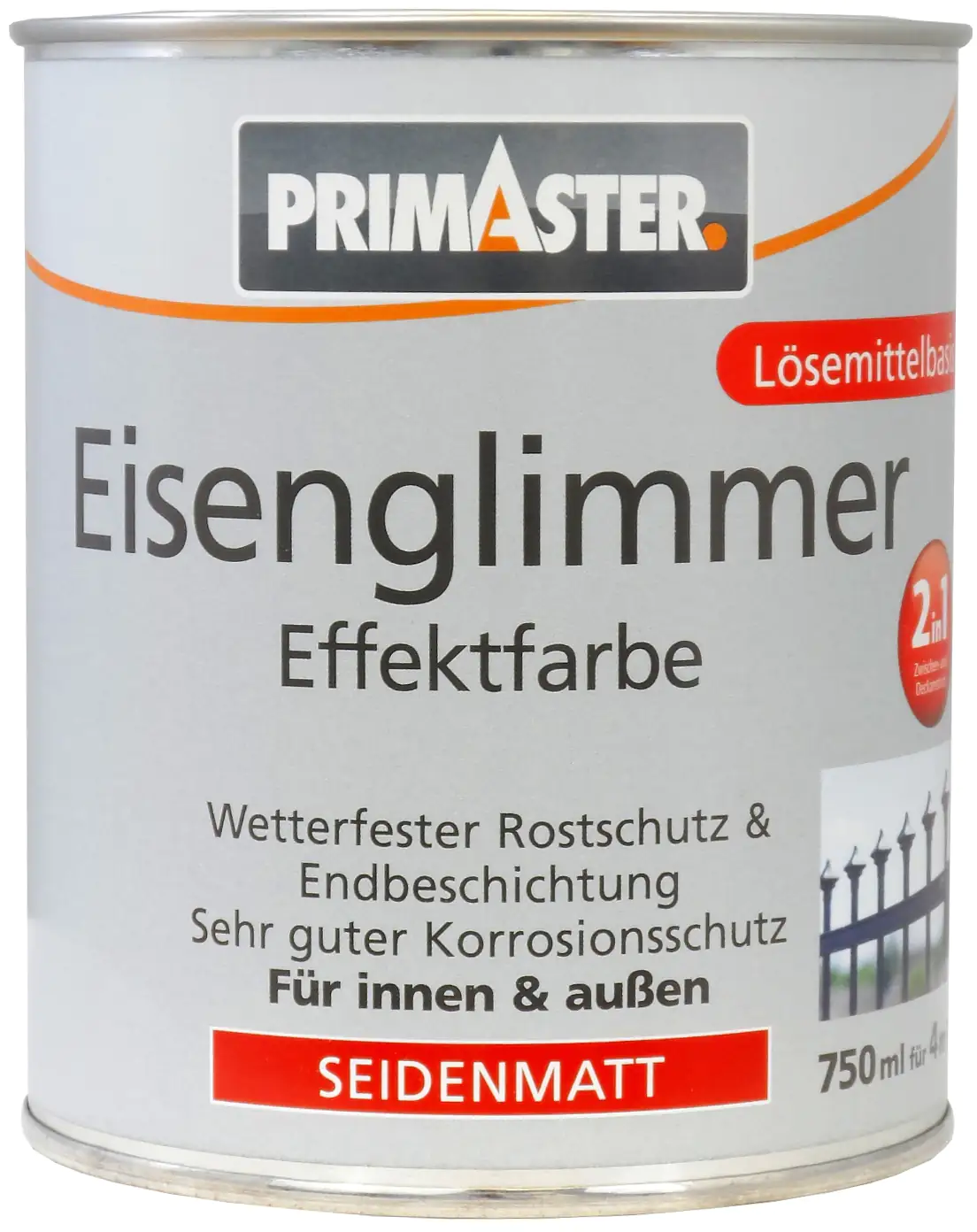 Primaster Eisenglimmer Effektfarbe 750 ml schwarz seidenmatt