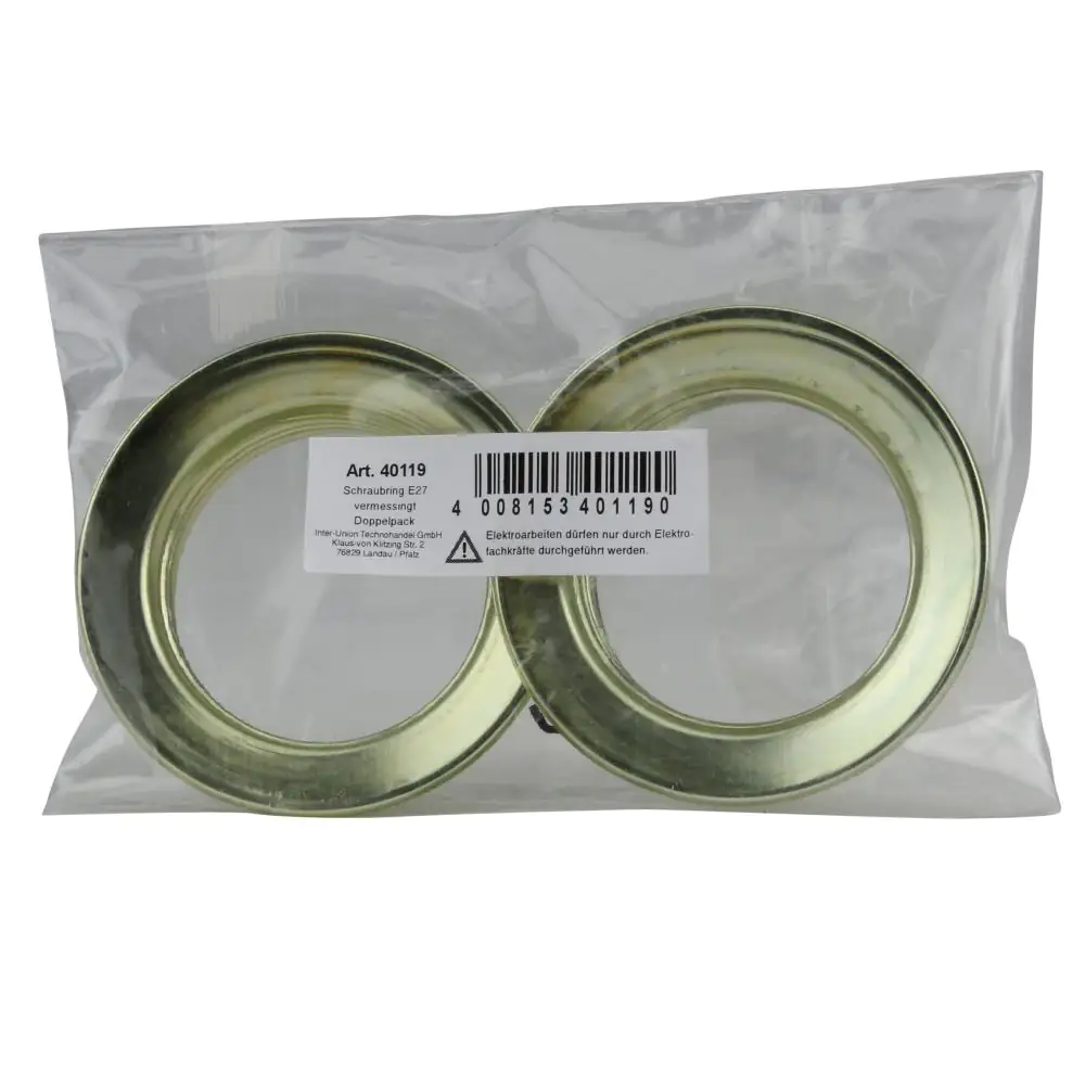 Schraubring E 27, messing, 2er Pack