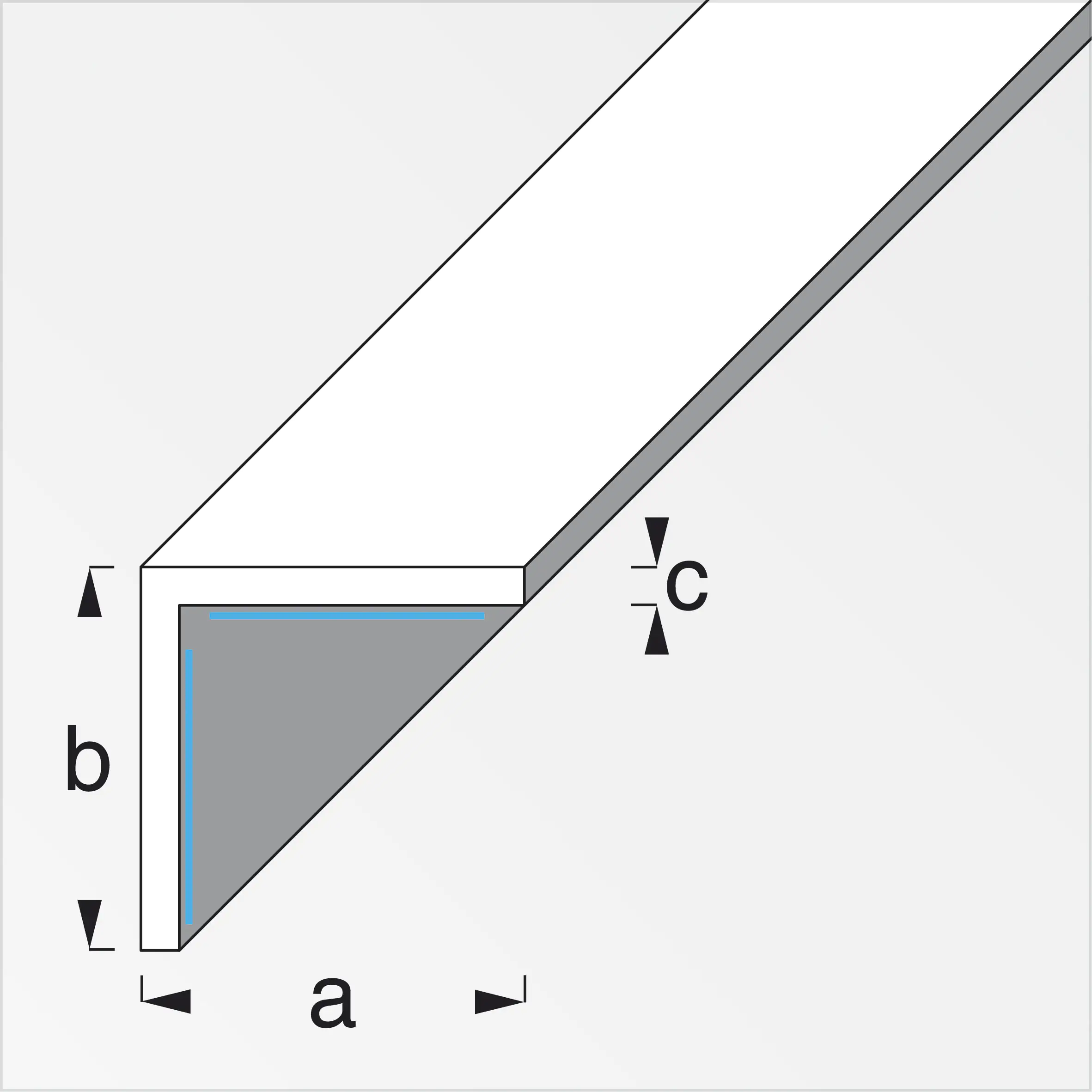 alfer Winkel 2.5 m, 20 x 20 mm PVC (Kunststoff) glatt Chromoptik