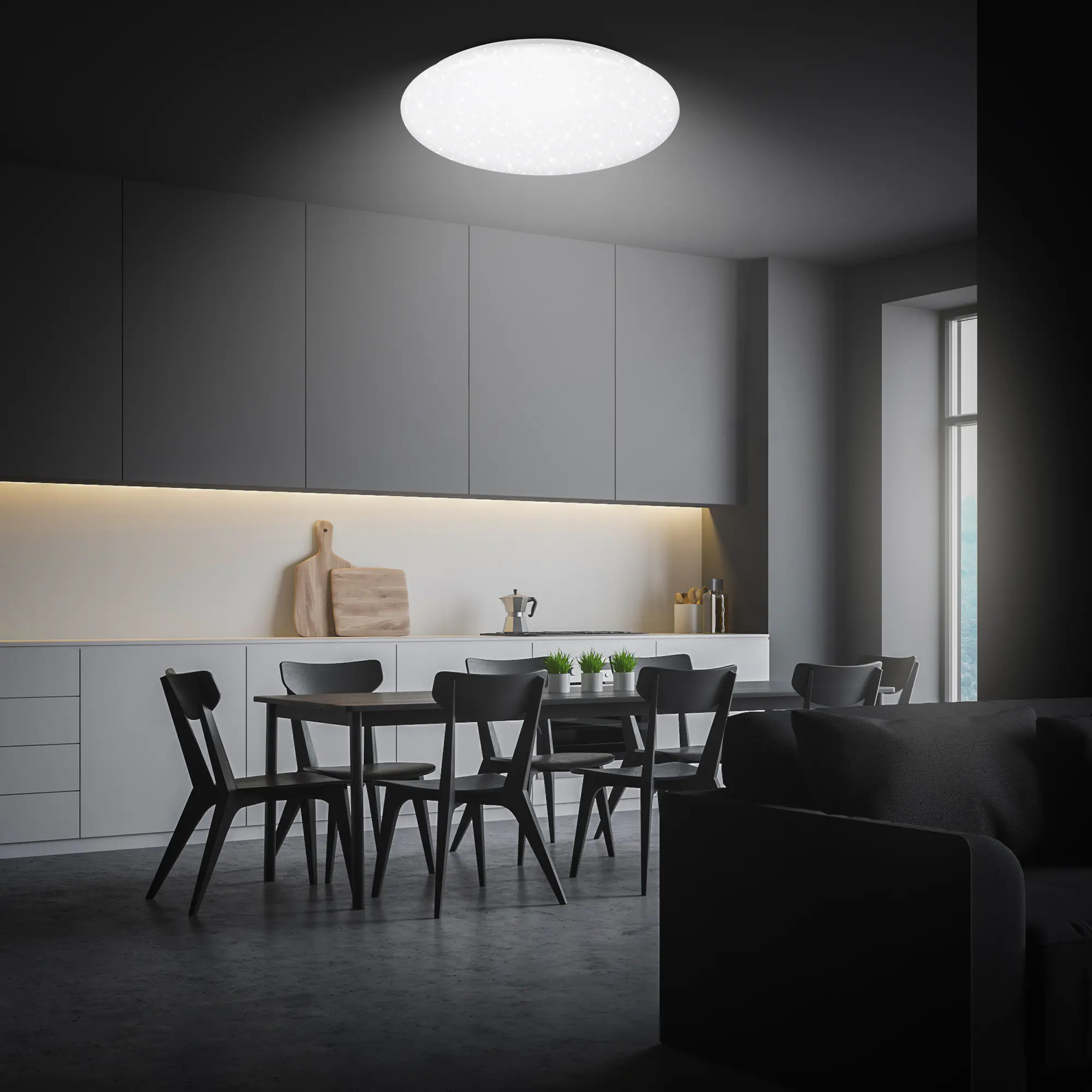 Briloner LED Deckenleuchte Verb Sternenhimmel weiß warmweiß-kaltweiß dimmbar