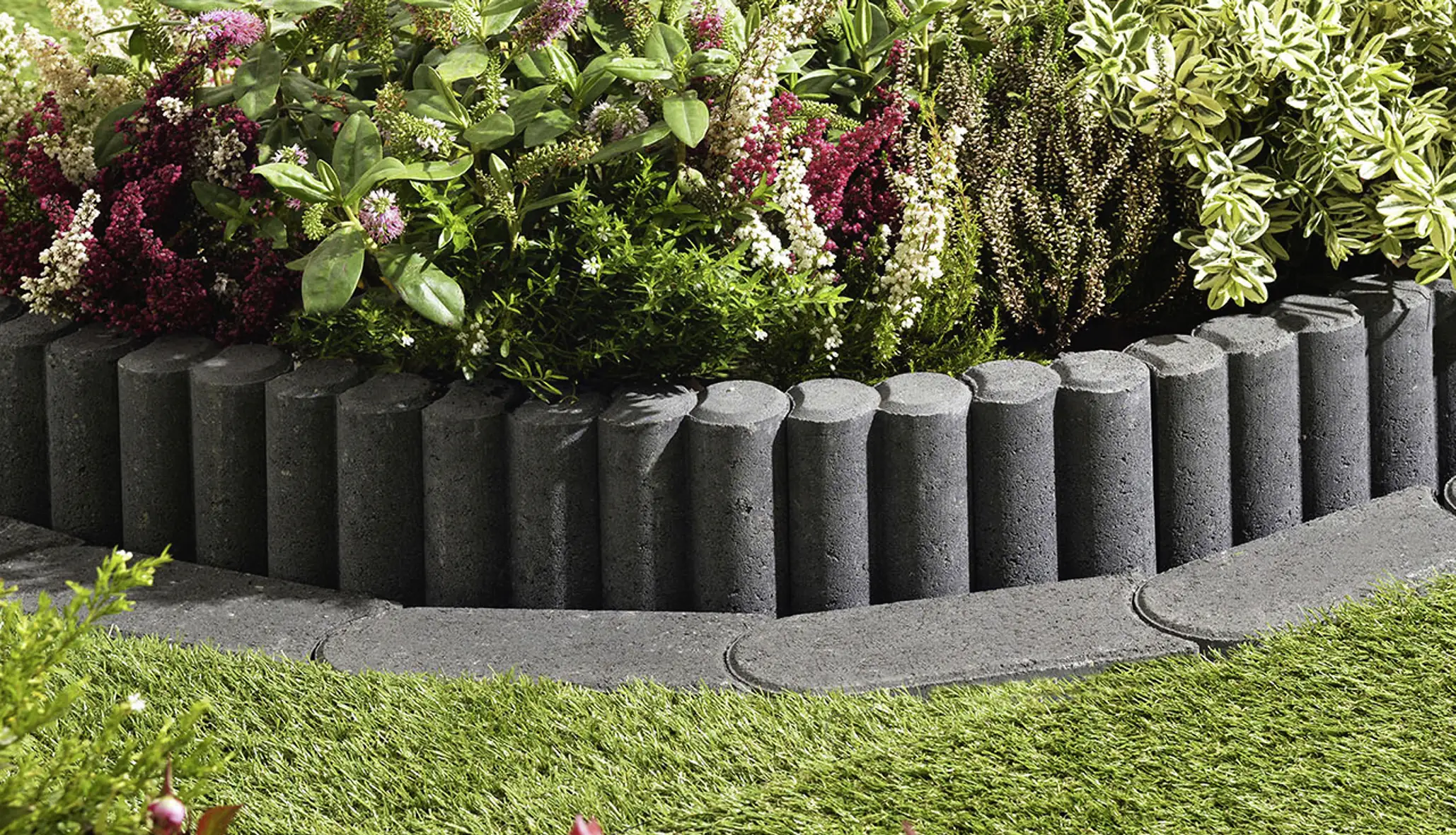 Kann Rundpalisaden-2er-Element Kann Palisade 2er-Element 25 x 10 x 6 cm anthrazit