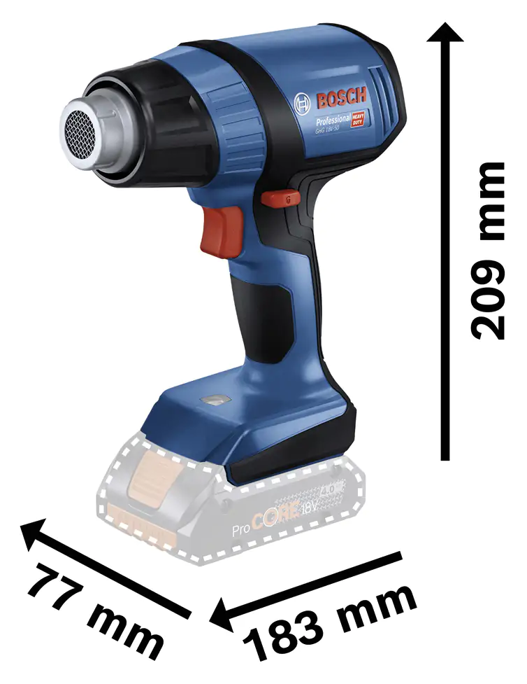 Bosch Professional Akku-Heißluftgebläse GHG 18V-50 Solo kaufen | Globus ...