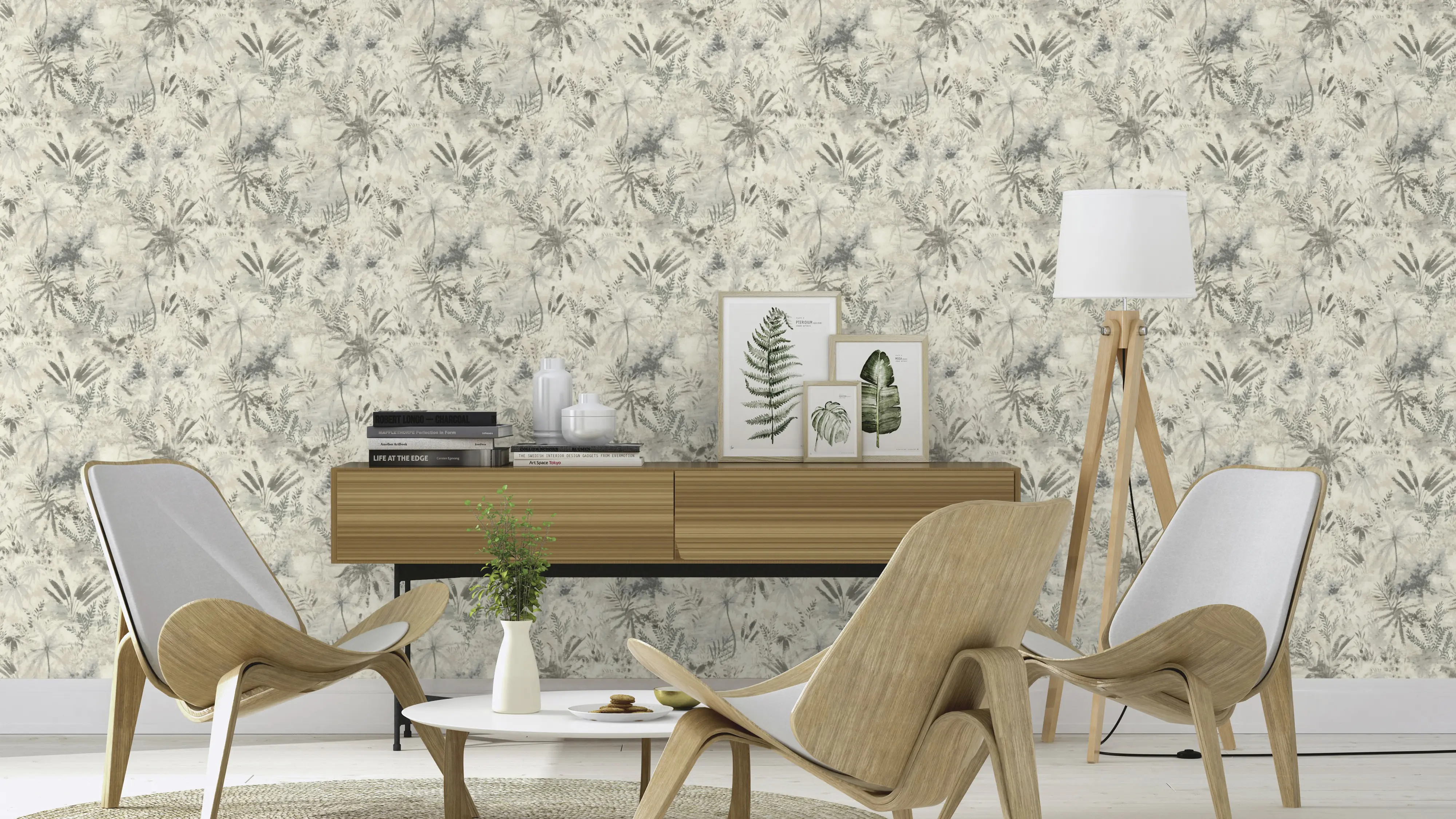Rasch Vliestapete 543018 Poetry II farn grau 10,05 x 0,53 m