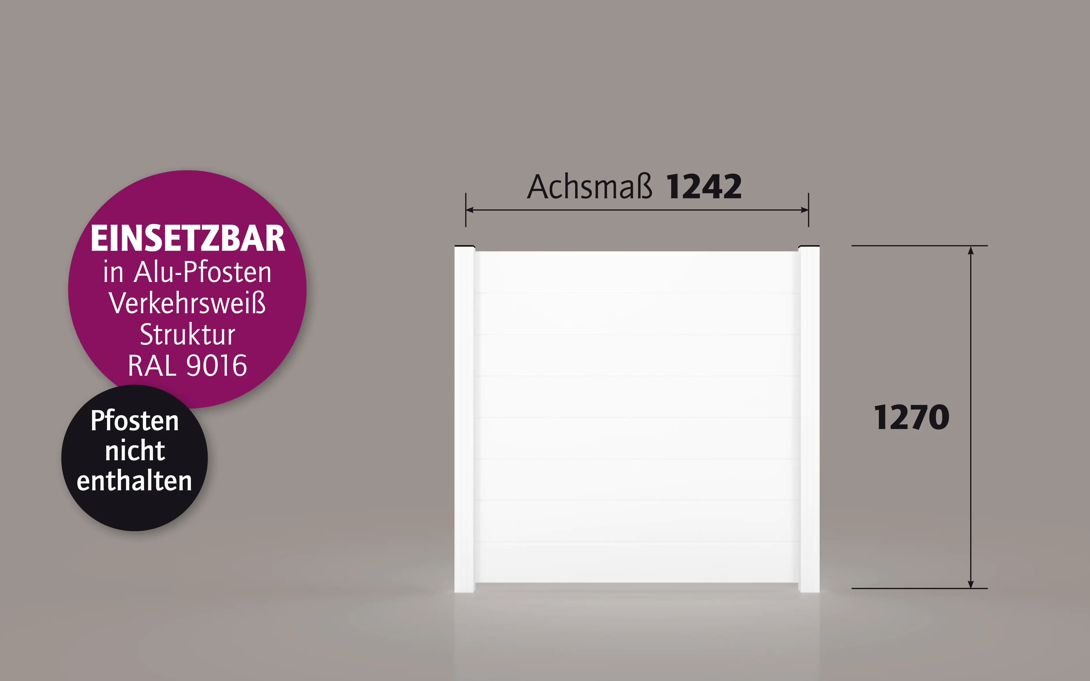 Ambiente Alu-Zaun Paneel 150 B x H: 120 cm x 120 cm, 22 mm stark Ambiente Alu-Zaun Paneel 150 B x H: 120 cm x 120 cm, 22 mm stark