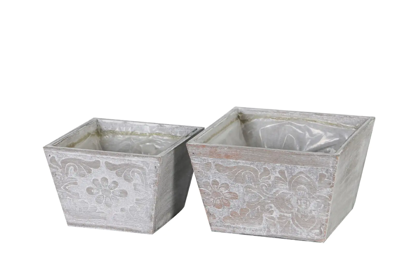 Dijk Pflanzer Holz hellgrau 16 x 16 x 10 cm