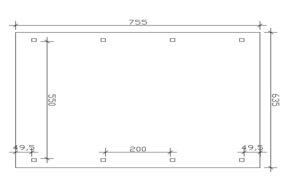 SKAN HOLZ Bogendach-Carport Franken 635 x 755 cm, lasiert in Weiß