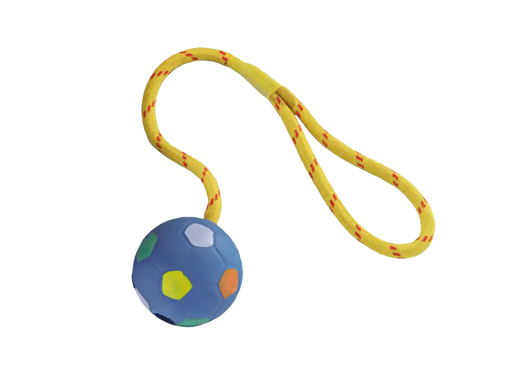 Nobby Vollgummi Ball mit Seil 6,5 cm