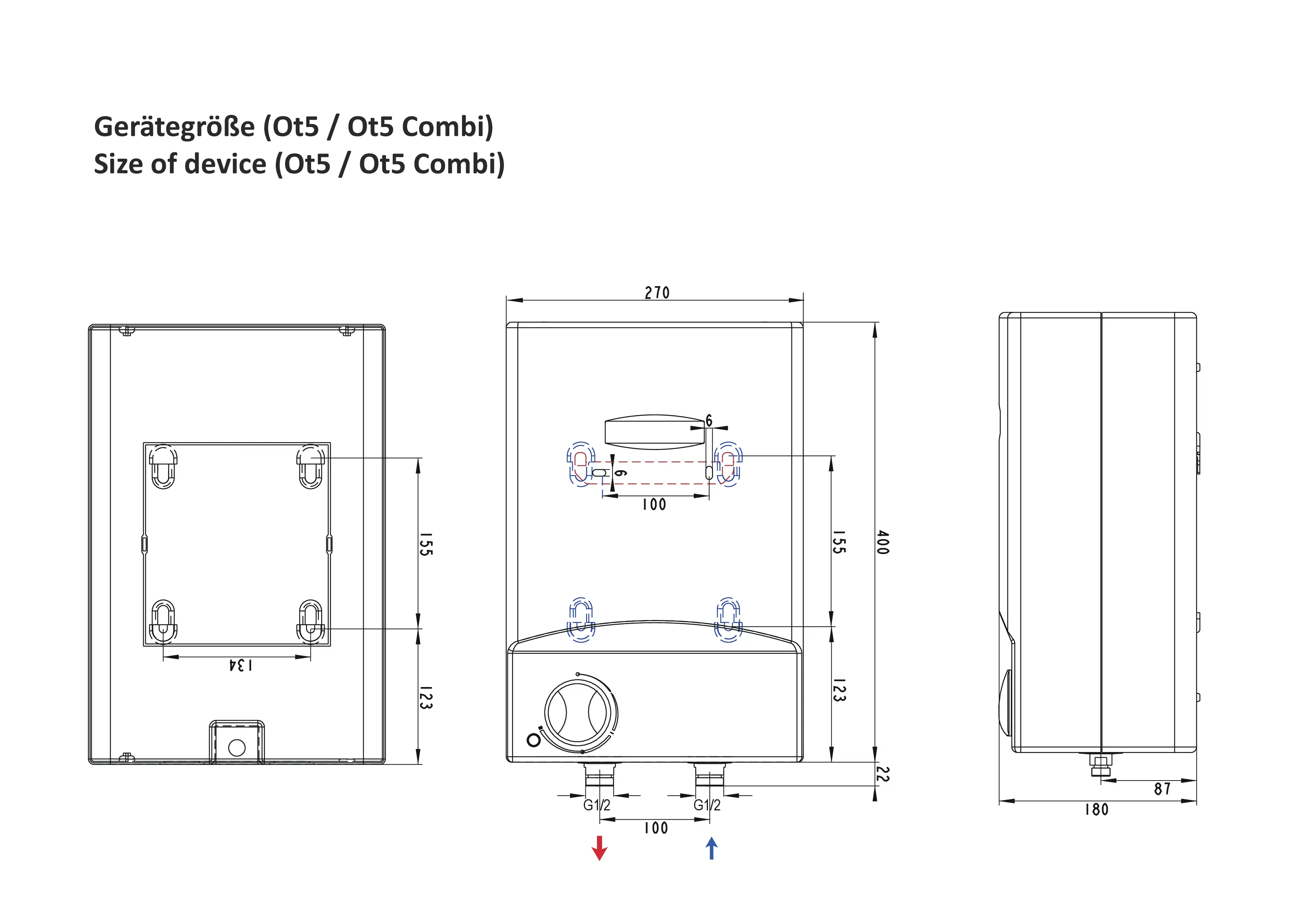 Thermoflow Obertischspeicher-Set OT 5 5 L, mit Armatur