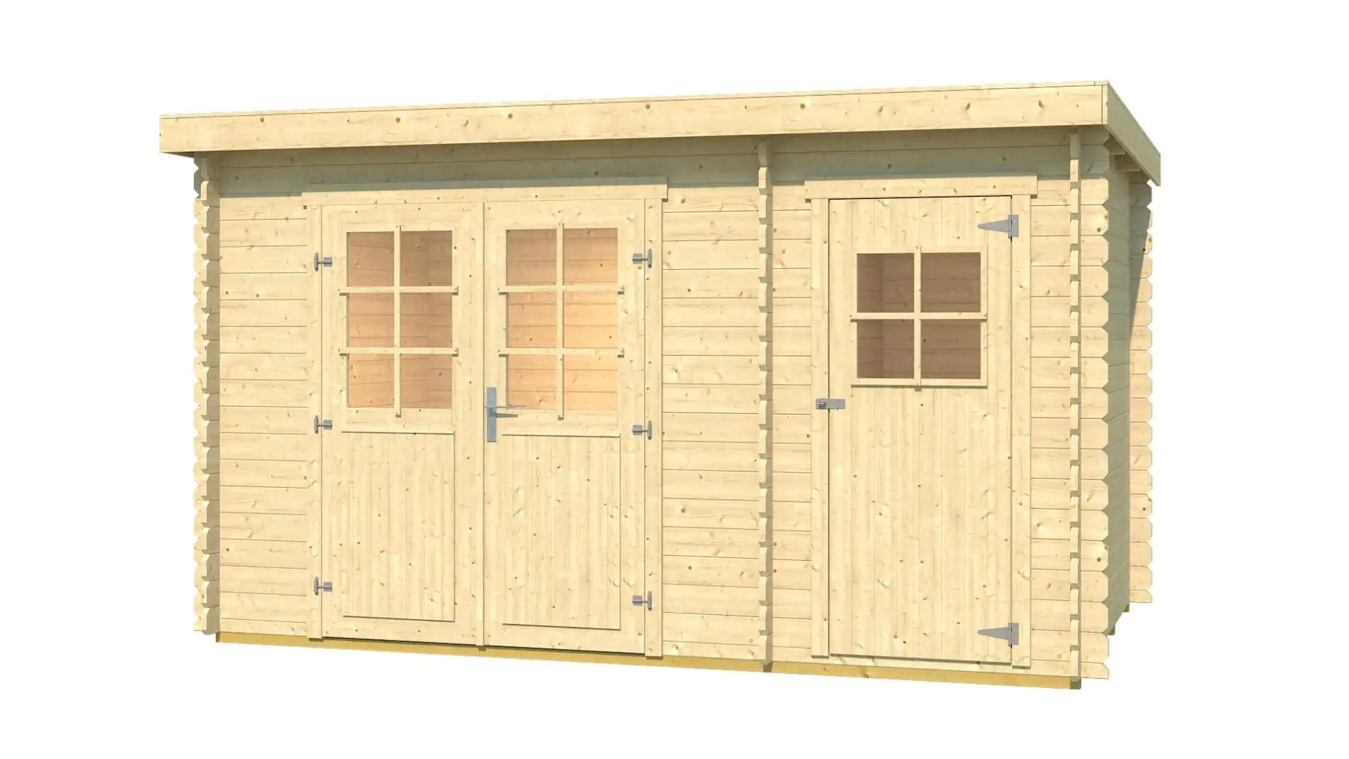 Weka Gartenhaus Raine 370 x 200 cm natur mit Fußboden