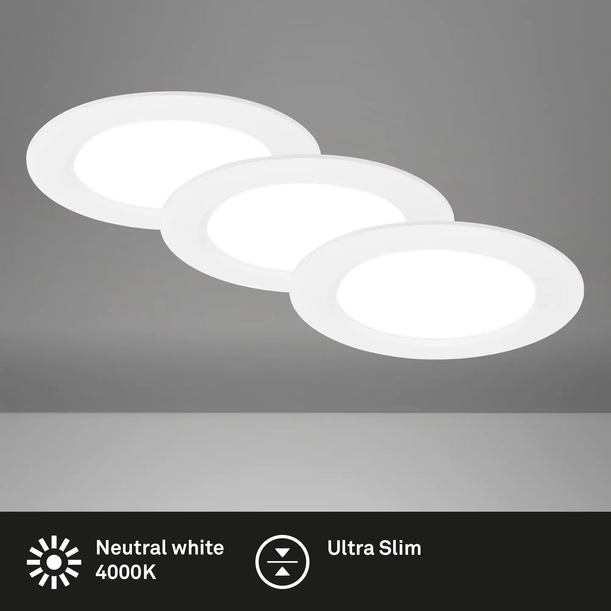 Briloner LED-Einbauleuchten Ultraflat 3er Set 6W 660lm weiß