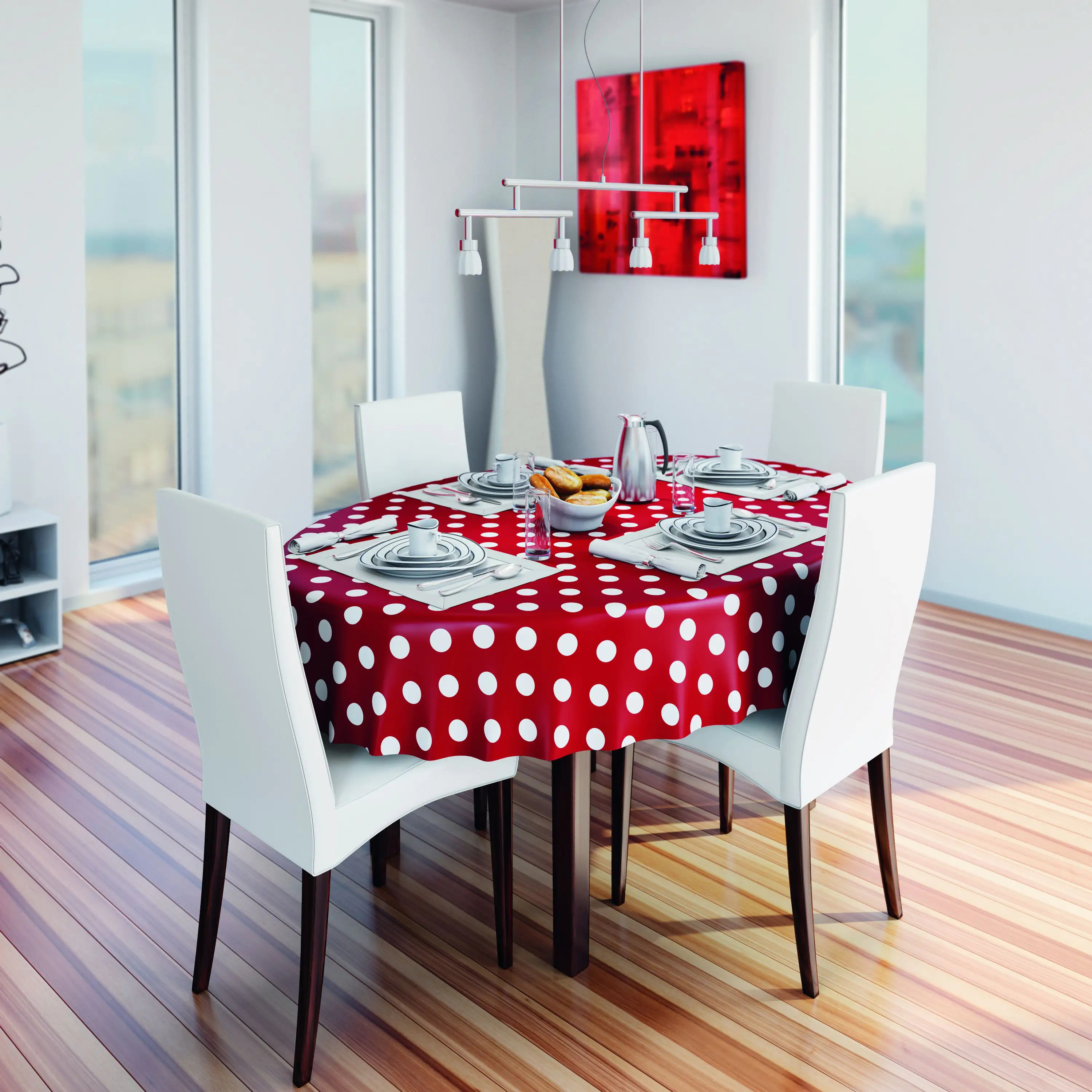 4007386320834 d-c-table® Tischdecke Manhattan Vlies Venita 110 x 140 cm, rot