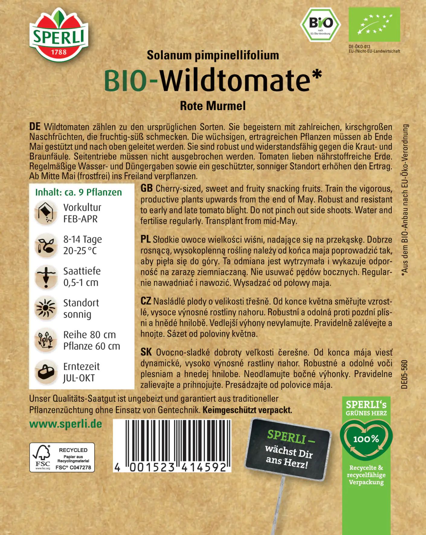 Sperli BIO Wildtomate Sperli BIO Wildtomate