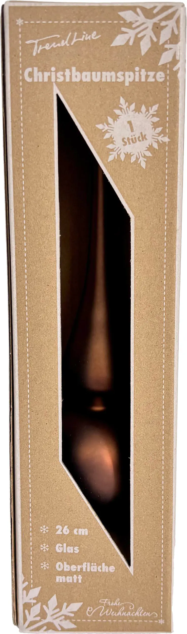 TrendLine Christbaumspitze aus Glas 26 cm espresso matt
