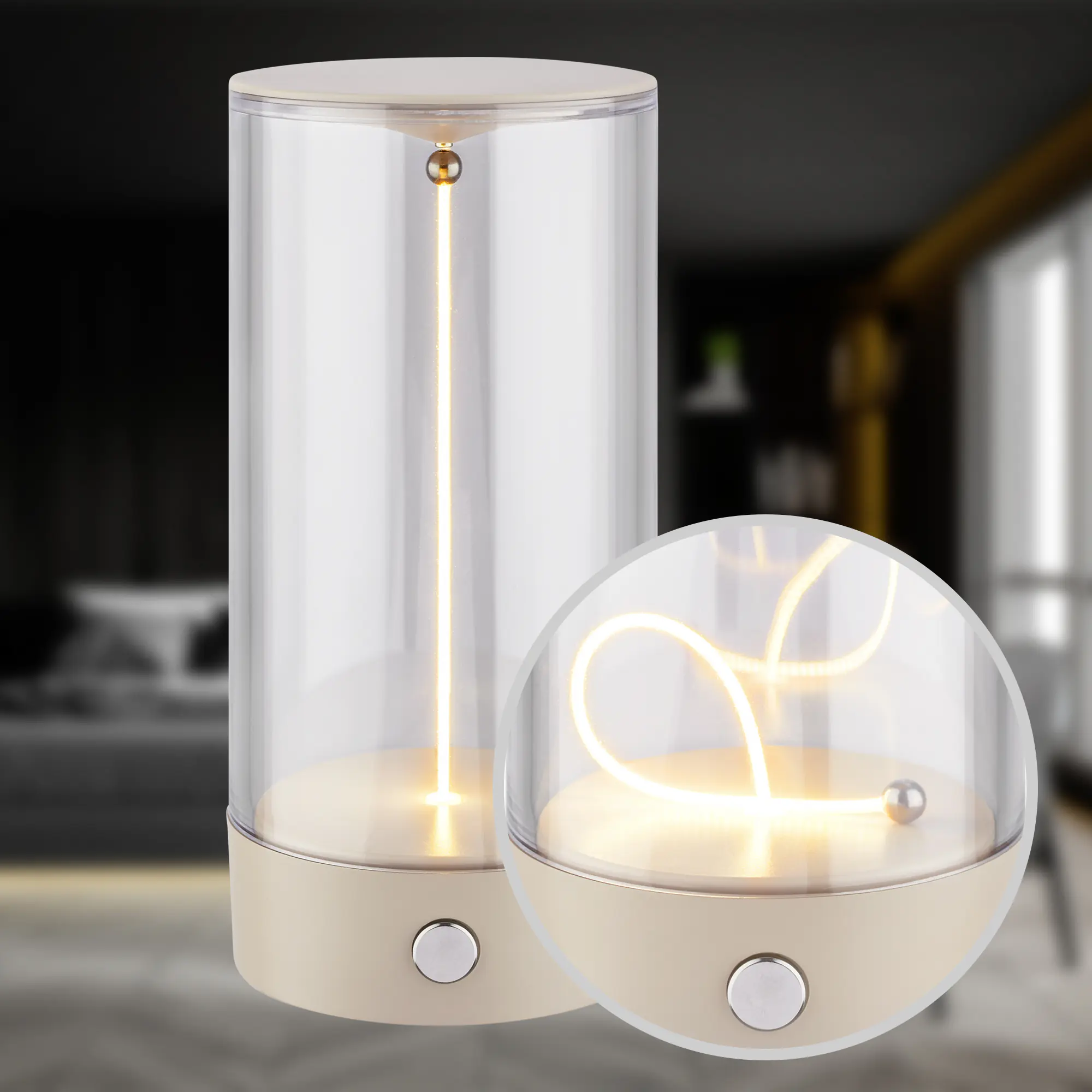 Briloner LED Akku-Tischleuchte Wiggle beige 15 cm warmweiß dimmbar Briloner LED Akku-Tischleuchte Wiggle beige 15 cm warmweiß dimmbar