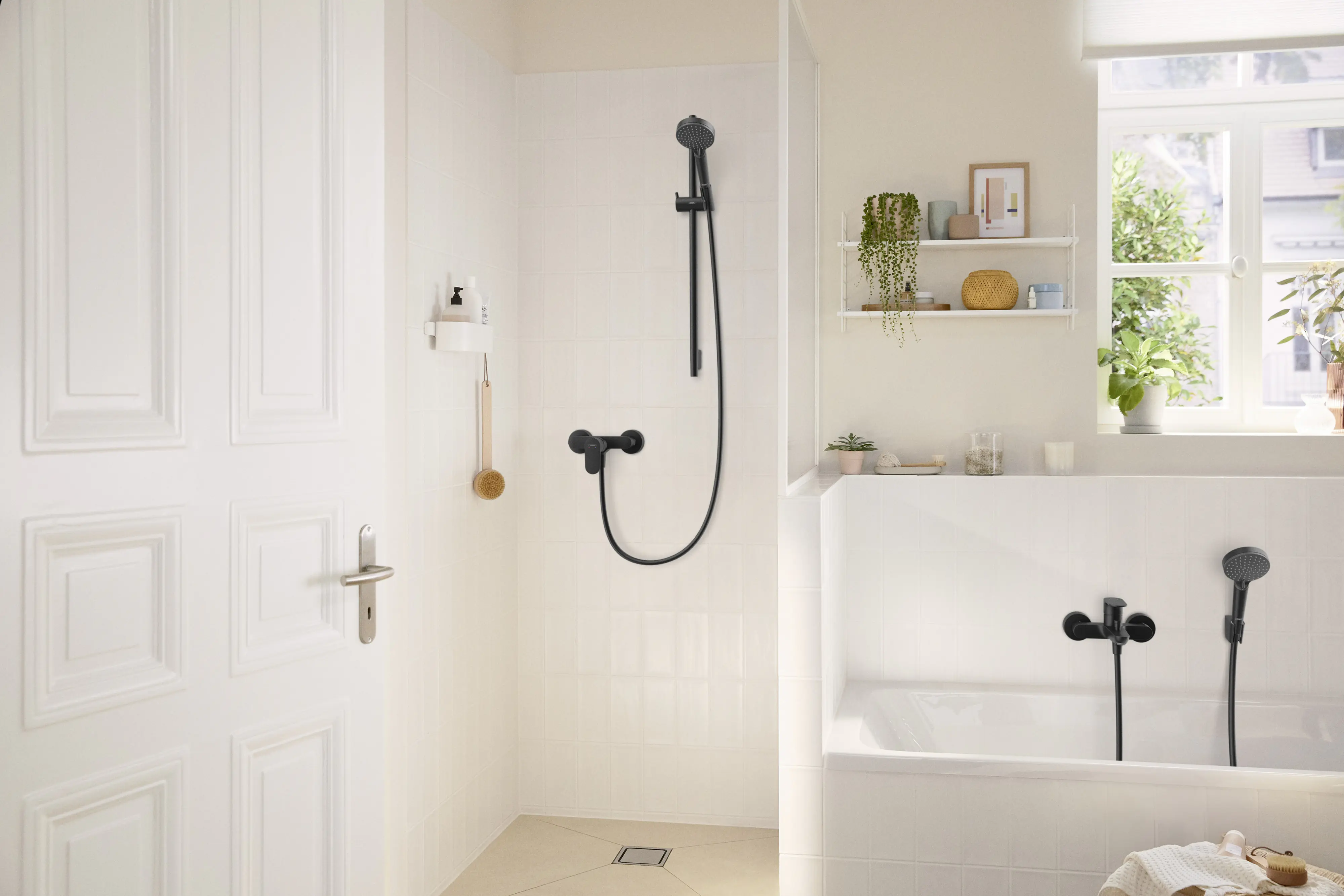 Hansgrohe Brausearmatur Rebris S Aufputz mattschwarz