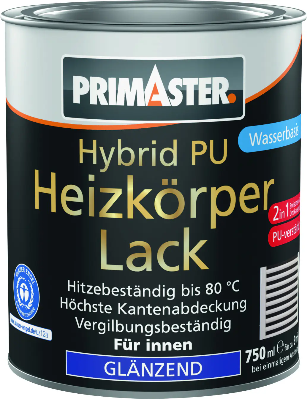 Primaster Hybrid PU-Heizkörperlack weiß glänzend 750 ml