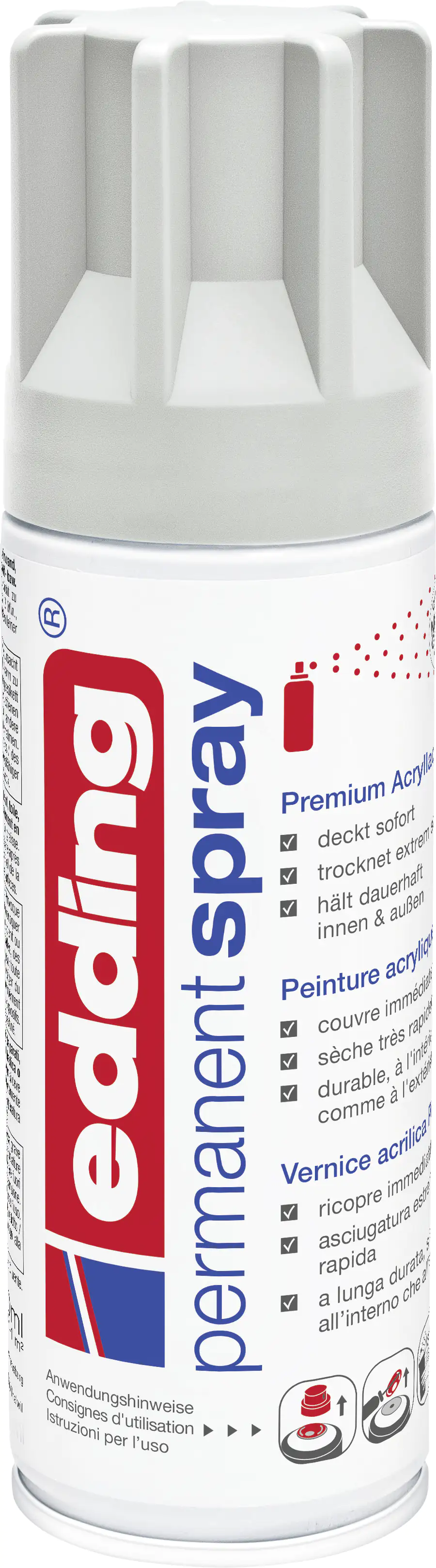 edding 5200 Permanent Spray Premium Acrylic Paint, lichtgrau, matt