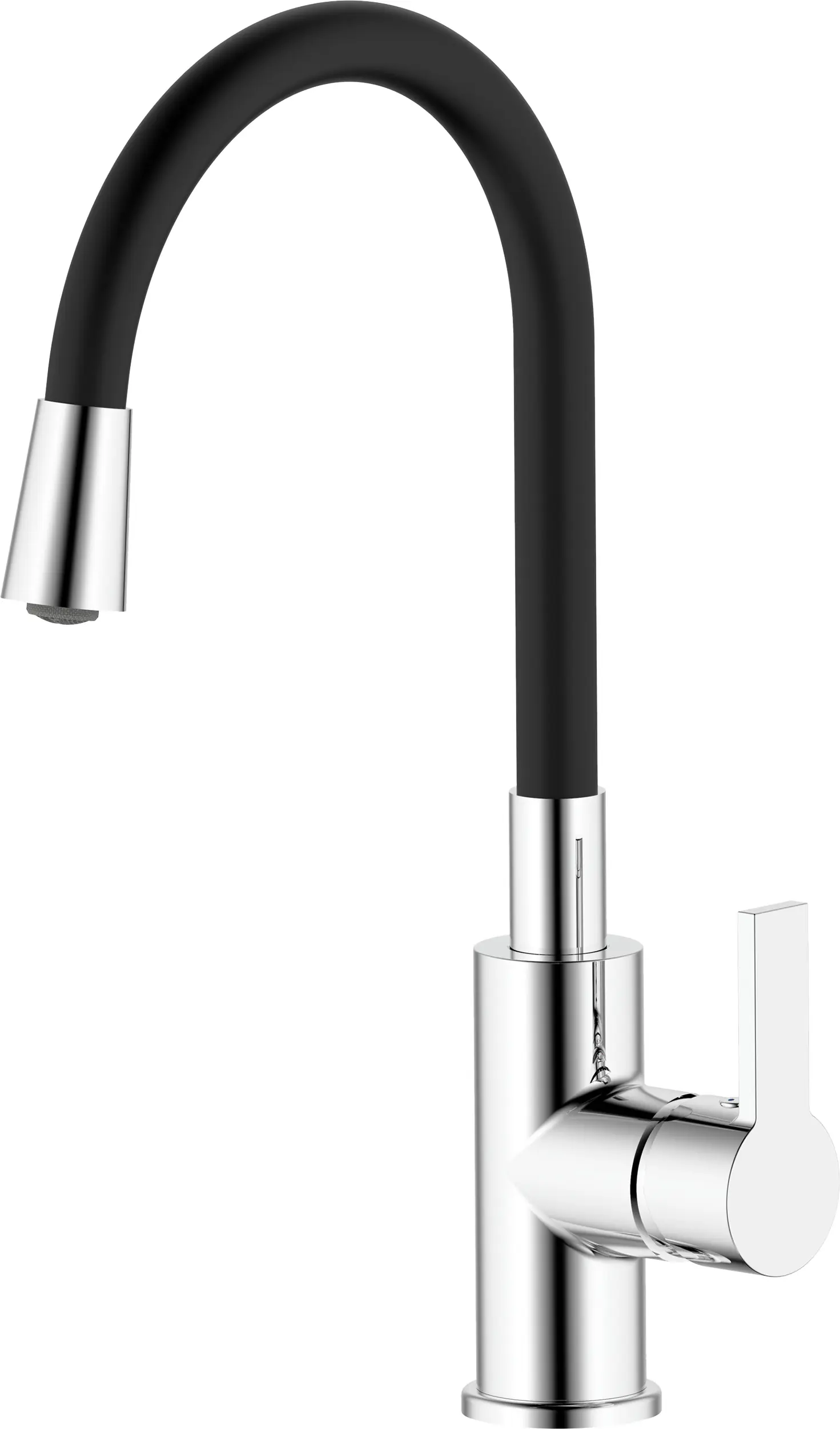 Primaster Küchenarmatur Flexo mit flexiblen Auslauf schwarz chrom