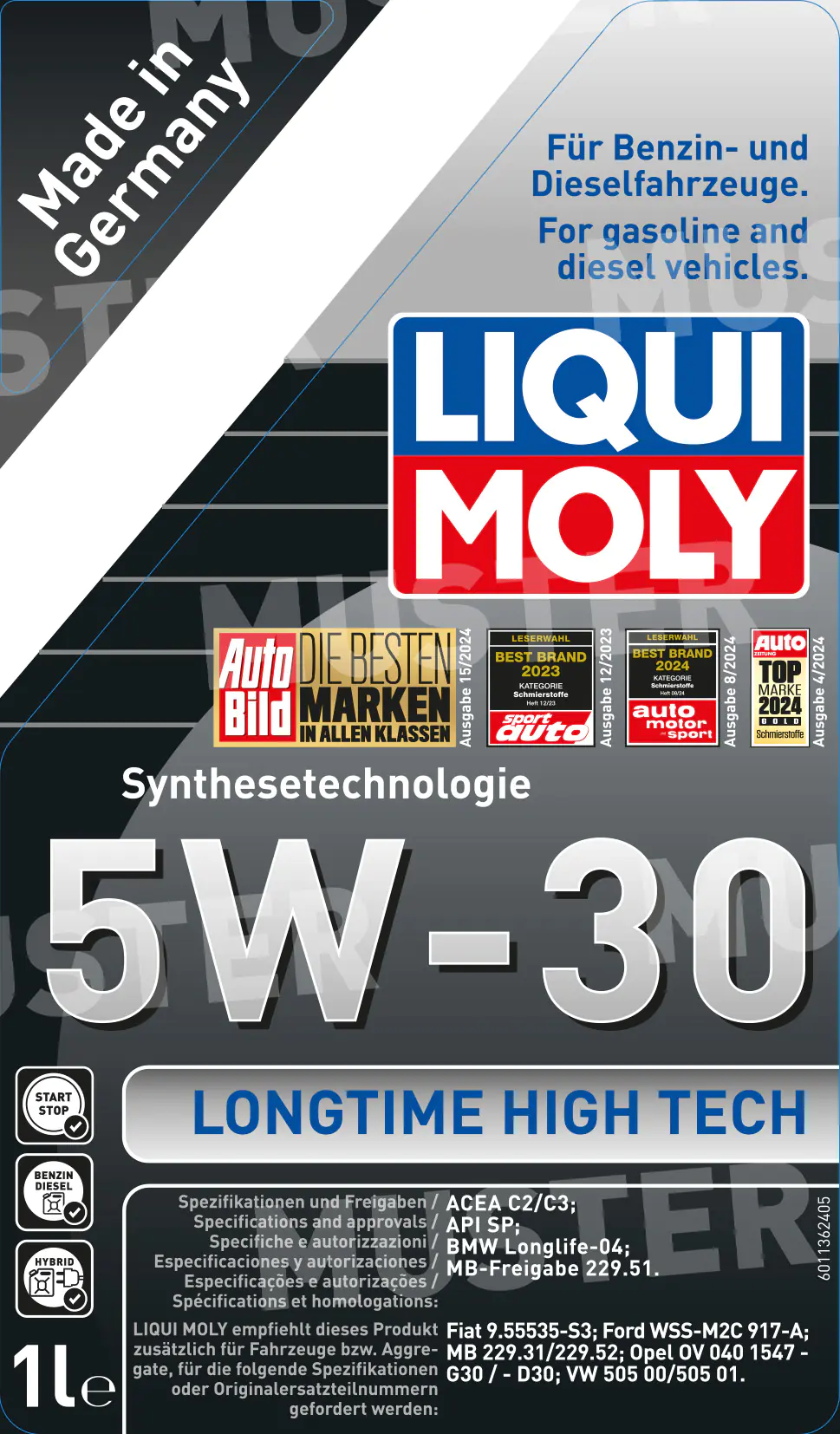Liqui Moly Motoröl Longtime High Tech SAE 5W-30 1 L Liqui Moly Motoröl Longtime High Tech SAE 5W-30 1 L