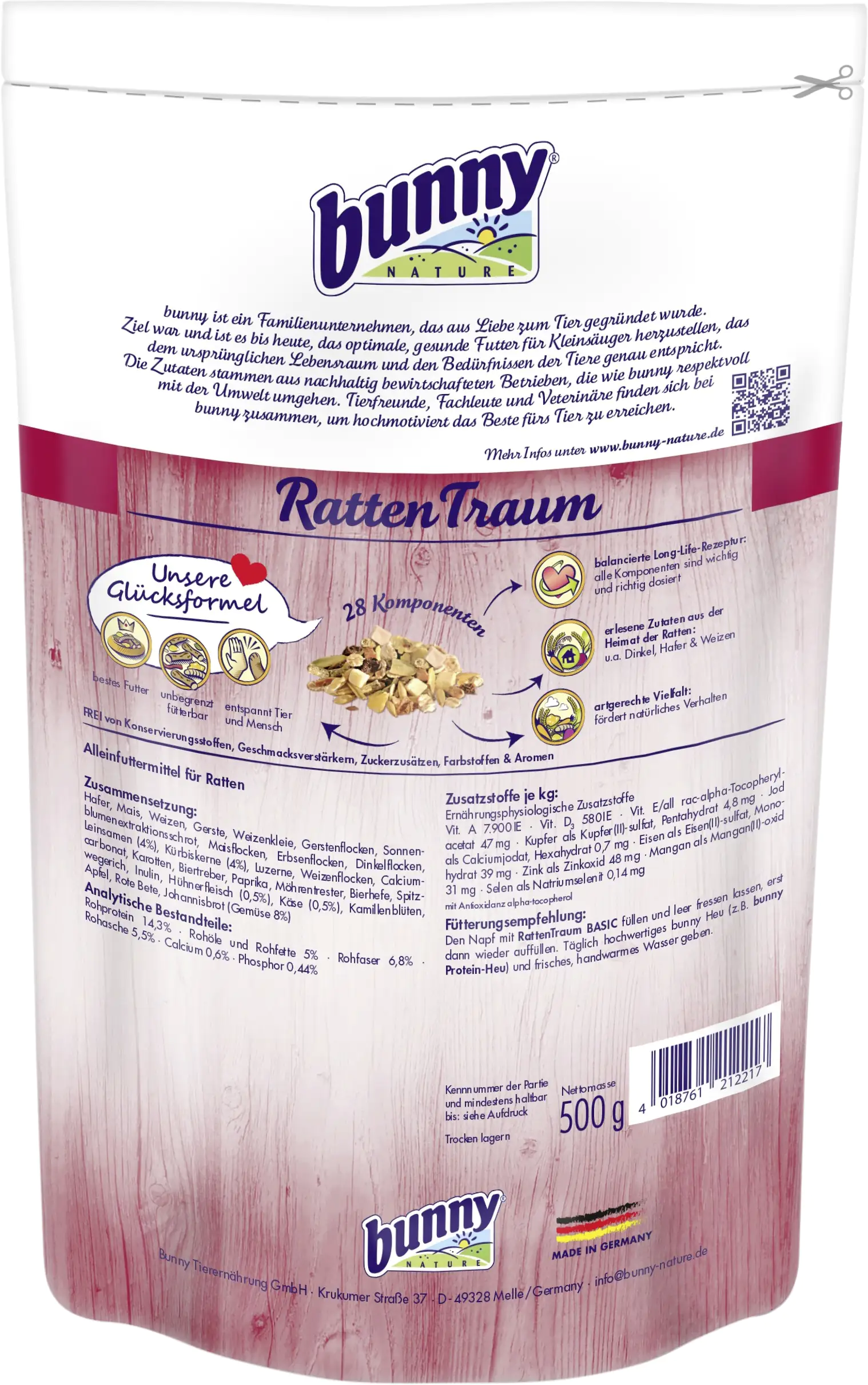 bunny RattenTraum BASIC 500g für Ratten