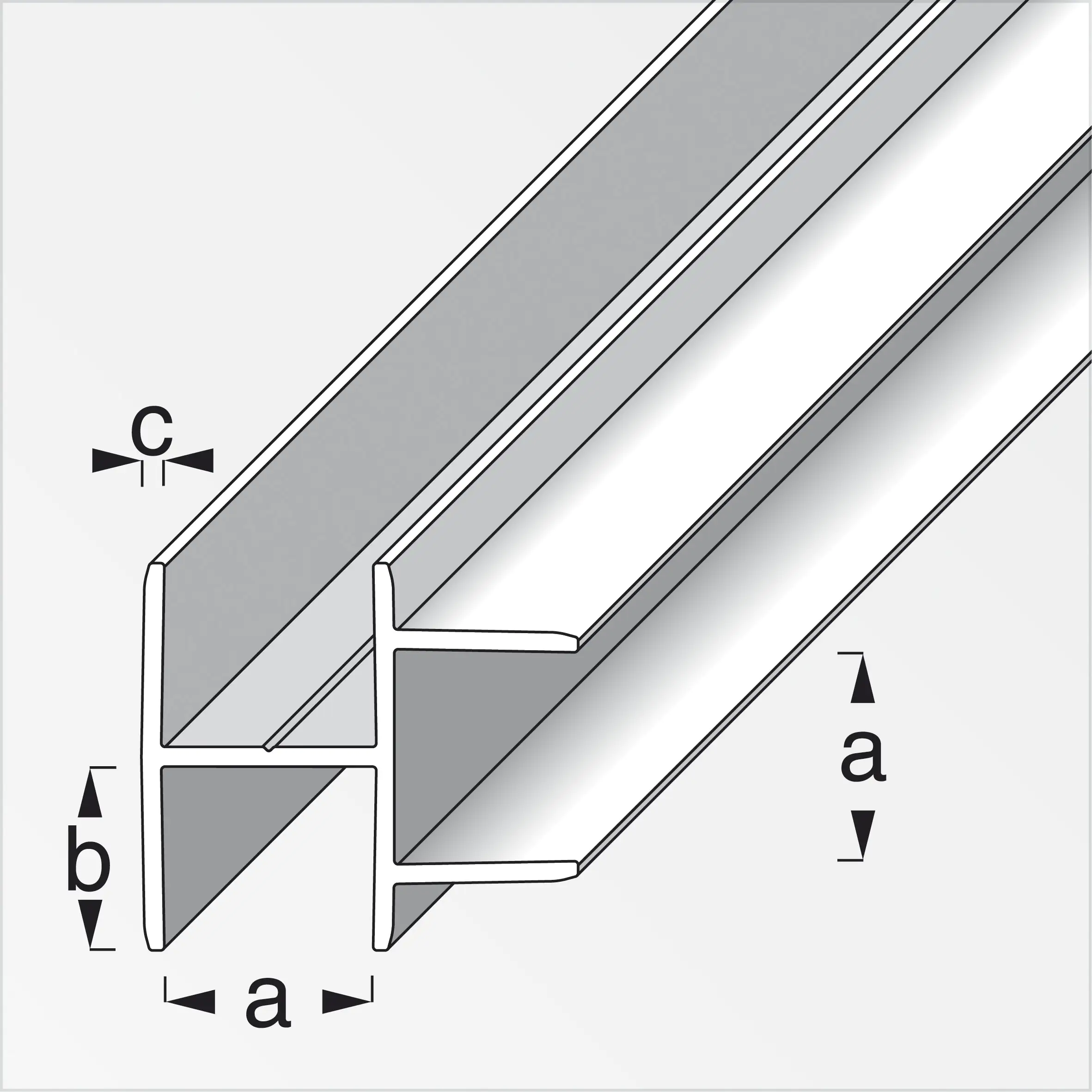 alfer clampline-T-Profil 1 m, 15.9 x 14 x 1.5 mm Aluminium eloxiert silber