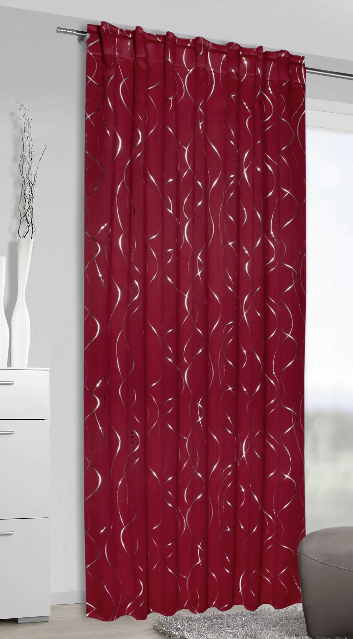 Neusser Collection Schlaufenschal verdeckte Schlaufen rot 135x245 cm