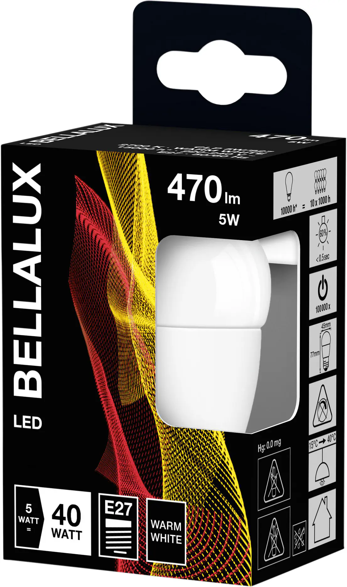 Bellalux LED Leuchtmittel Classic P40 27 5W warmweiß, weiß matt Bellalux LED Leuchtmittel Classic P40 27 5W warmweiß, weiß matt