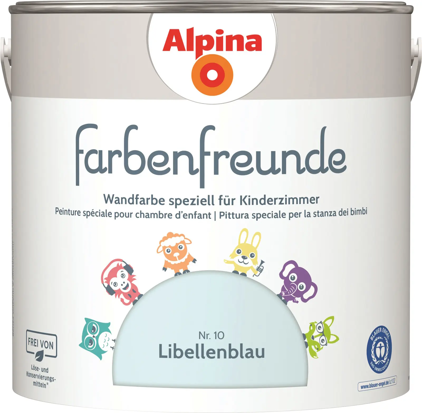 Alpina Farbenfreunde Wandfarbe Nr. 10 libellenblau 2,5 L matt