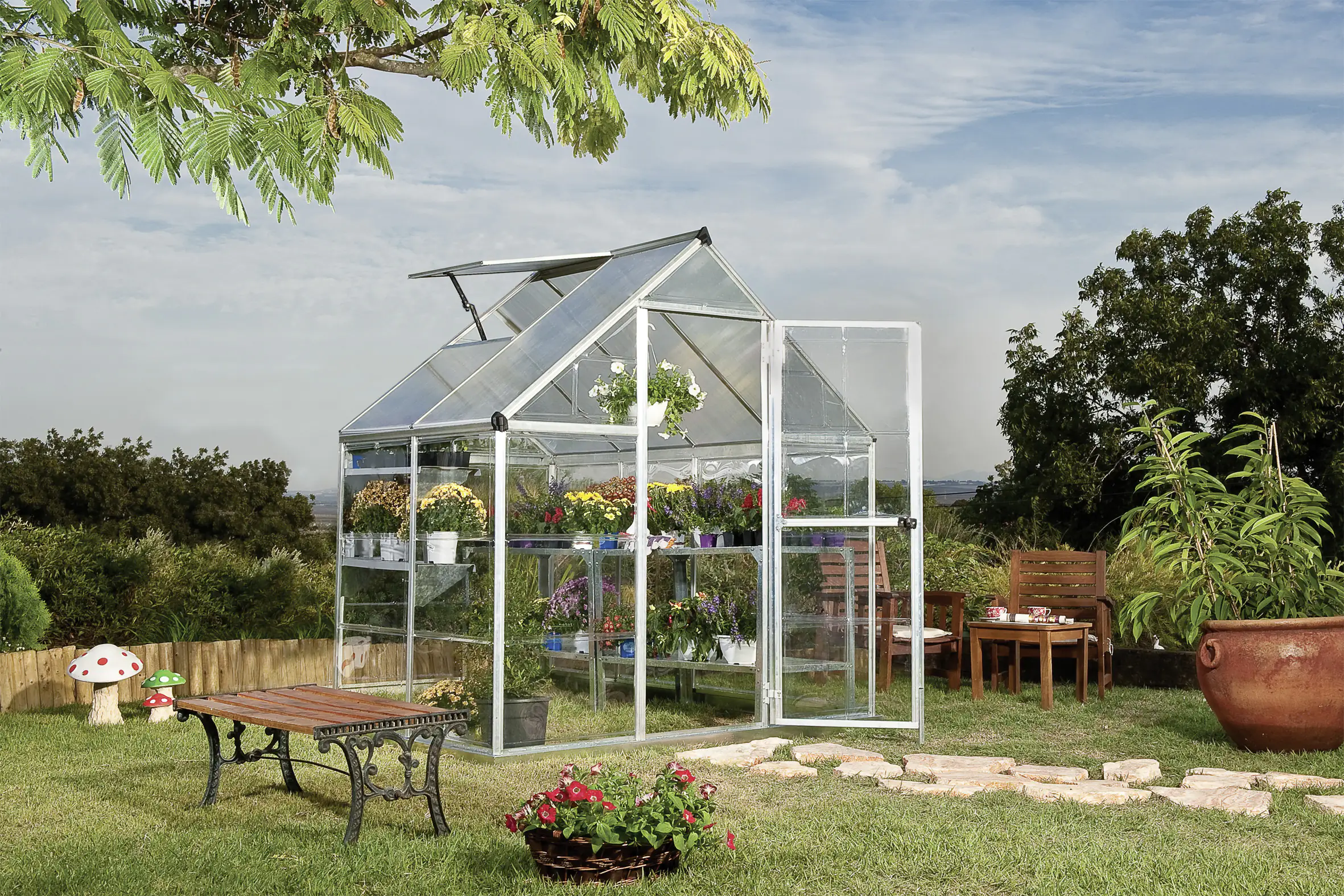 7290103110888_2132647 Canopia Gewächshaus Hybrid 6X4 silber 185 x 126 x 208 cm