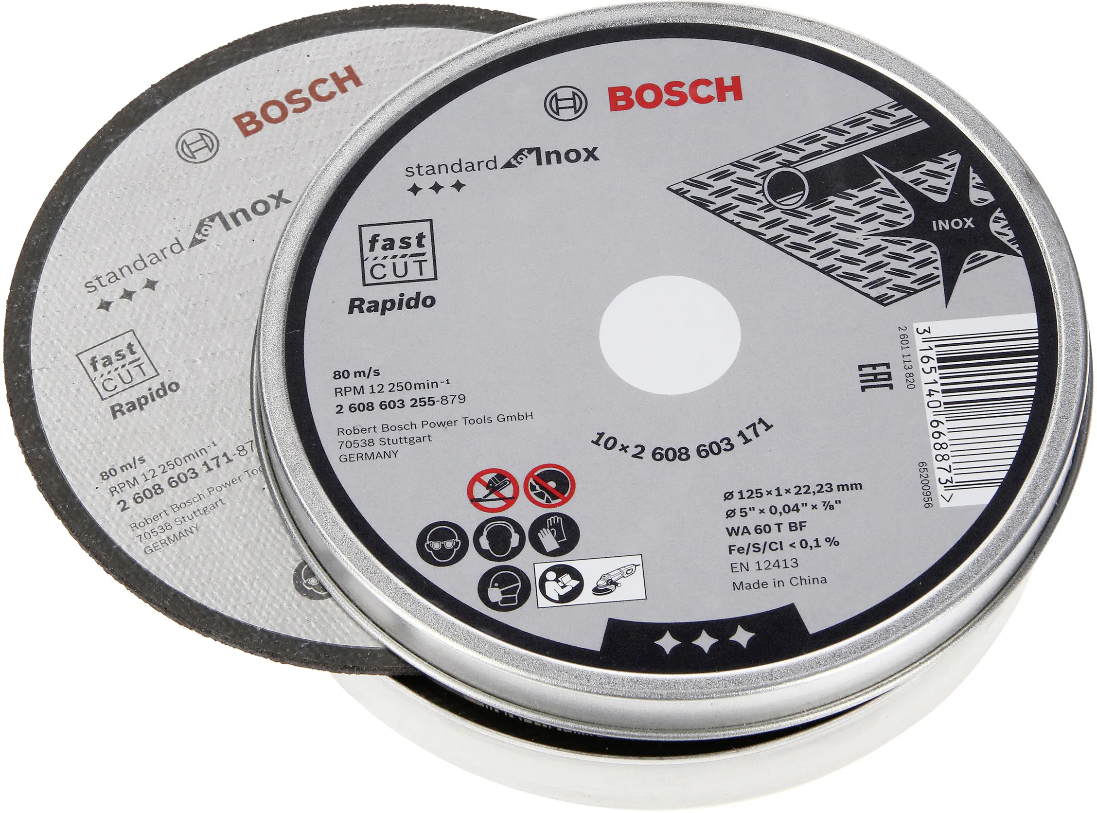 Bosch Trennscheiben Set 10-teilig Ø 125 x 22,23 mm Inox Bosch Trennscheiben Set 10-teilig Ø 125 x 22,23 mm Inox