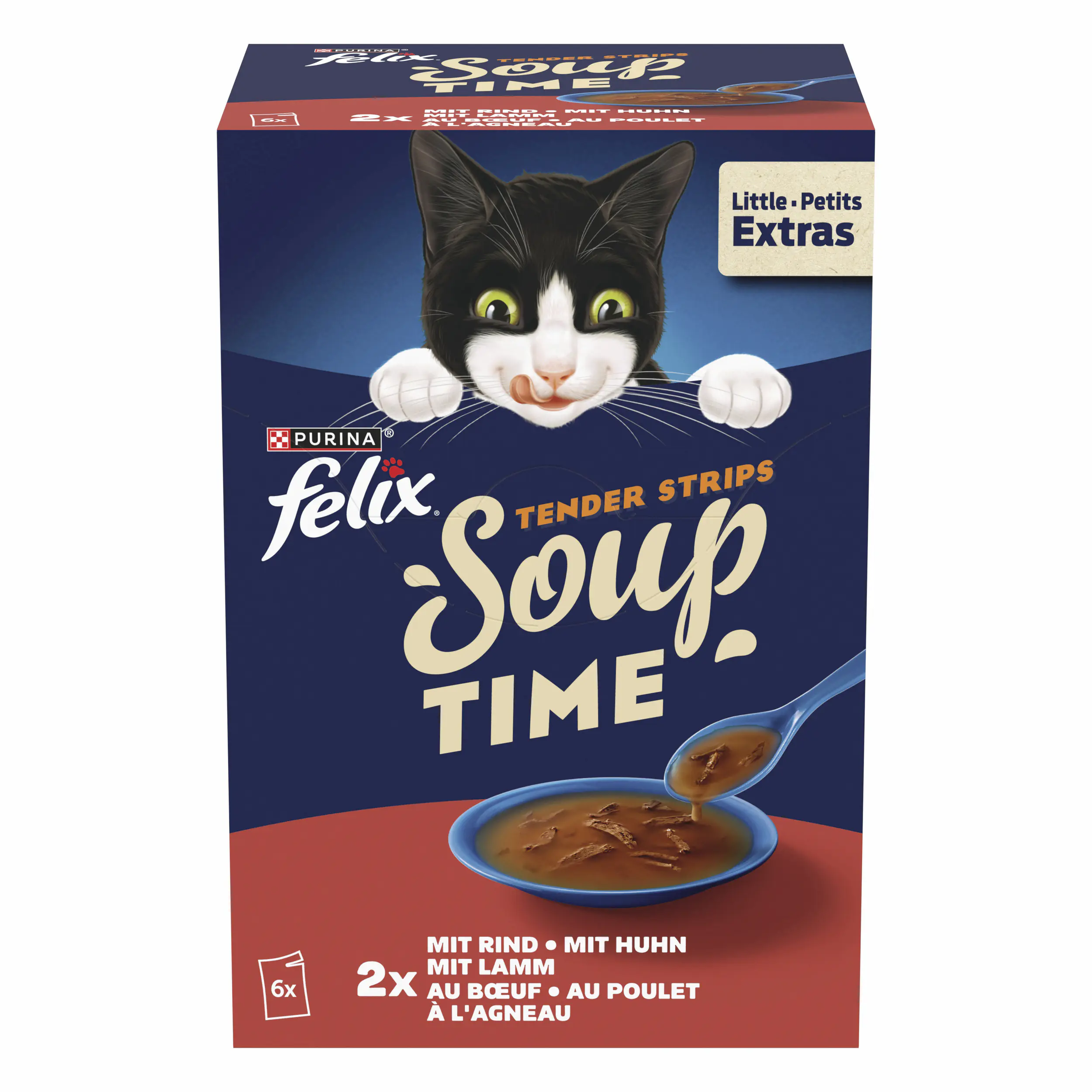 Felix Soup Tender Strips mit Rind, Huhn & Lamm 6 x 48 g