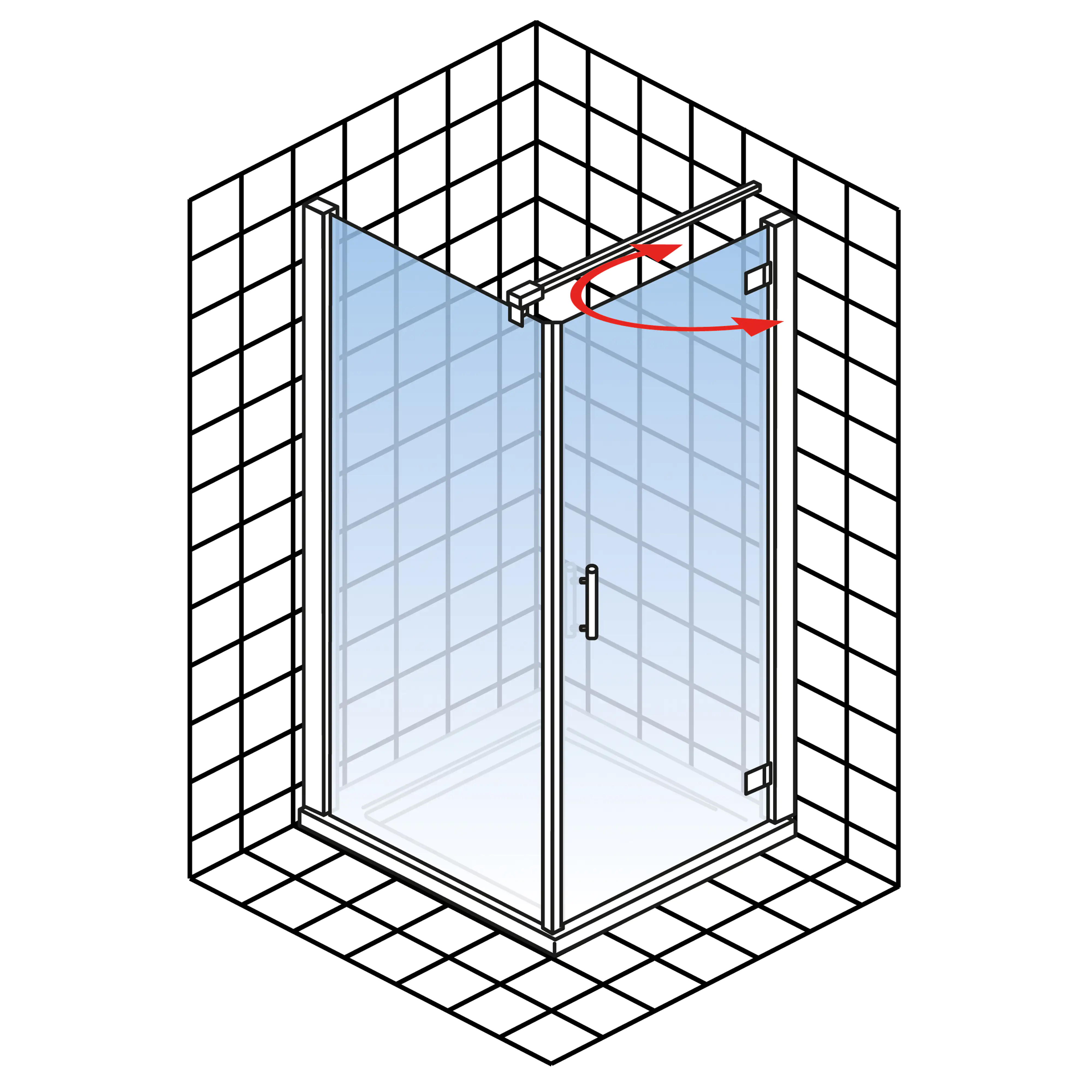 4060991061035_5 Schulte Drehtür pendelbar Seitenwand 100 x 100 cm Toura