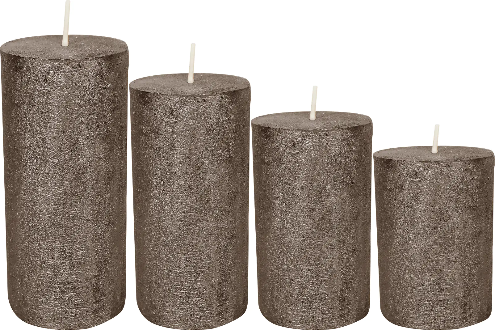 House of Rustic 4er Kerzen-Set mocca glänzend Ø 6 x 8-10-12-14 cm
