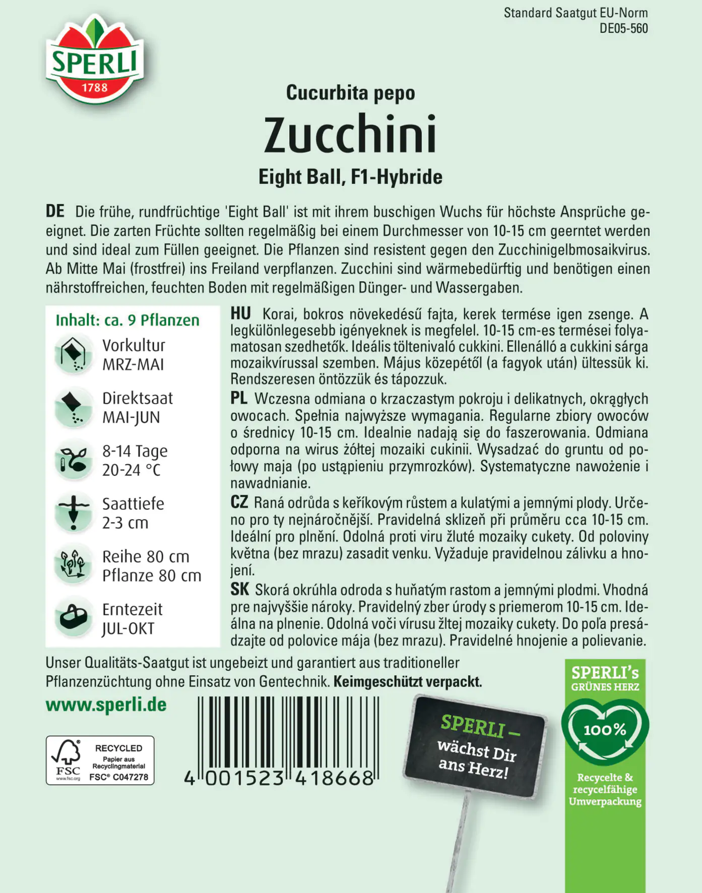 Sperli Zucchini Eight Ball F1